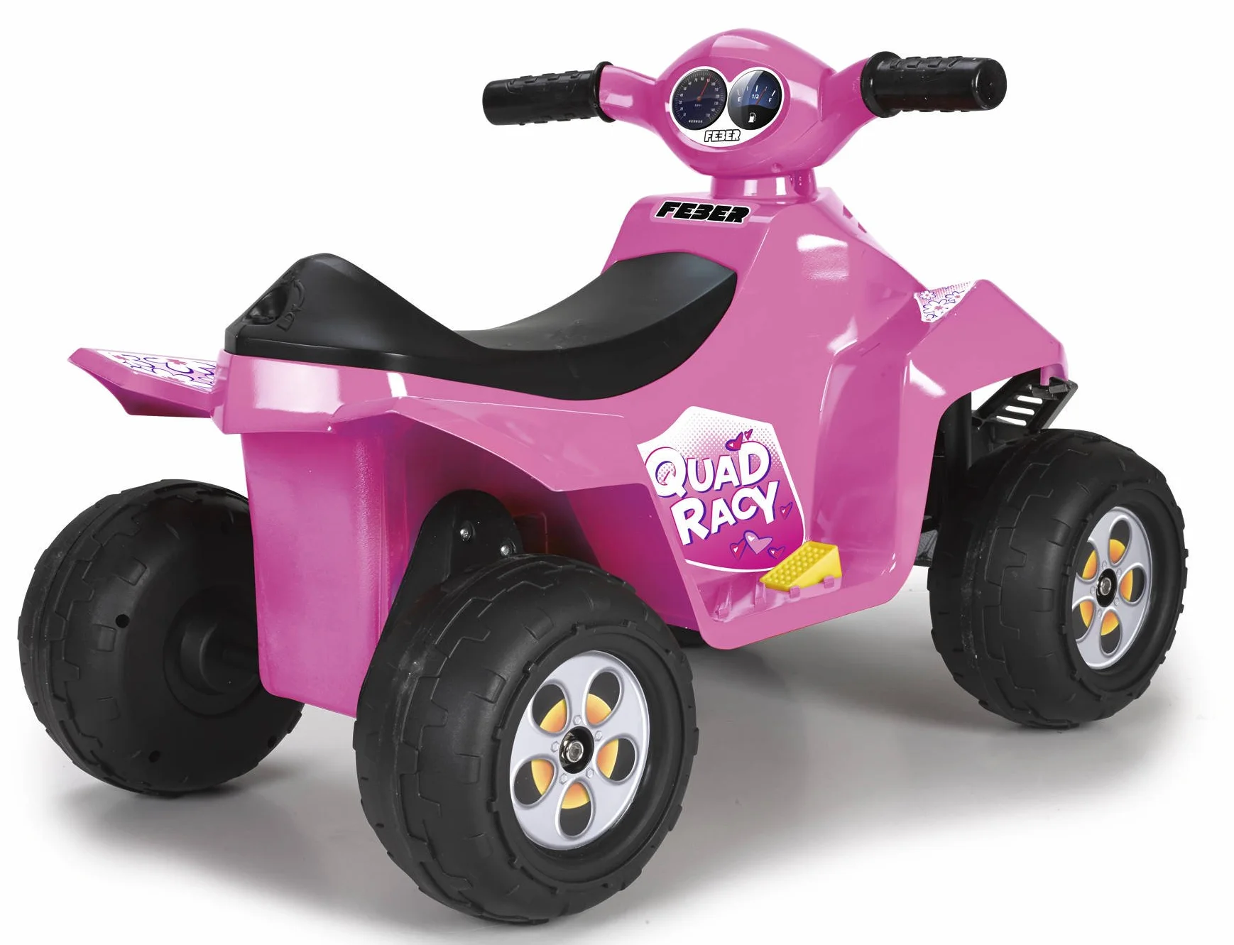 FEBER Quad Racy Pink 6V Coche Eléctrico para Niños 18 Meses a 3 Años Ruedas Grandes Batería 40 min Cargador Incluido