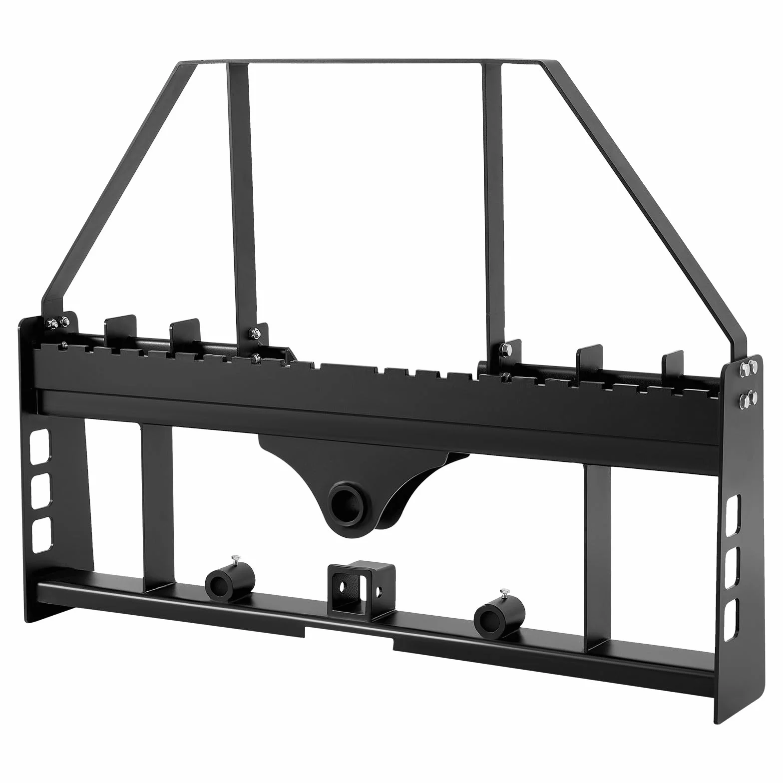 VEVOR Marco de Horquilla de Palés para Minicargadora, 1150 mm con Deflector, Enganche de Remolque 50,8 mm y Manguitos de Lanza Carga 1814 kg para Cargadora de Tractor de Conexión Rápida, Solo Marco