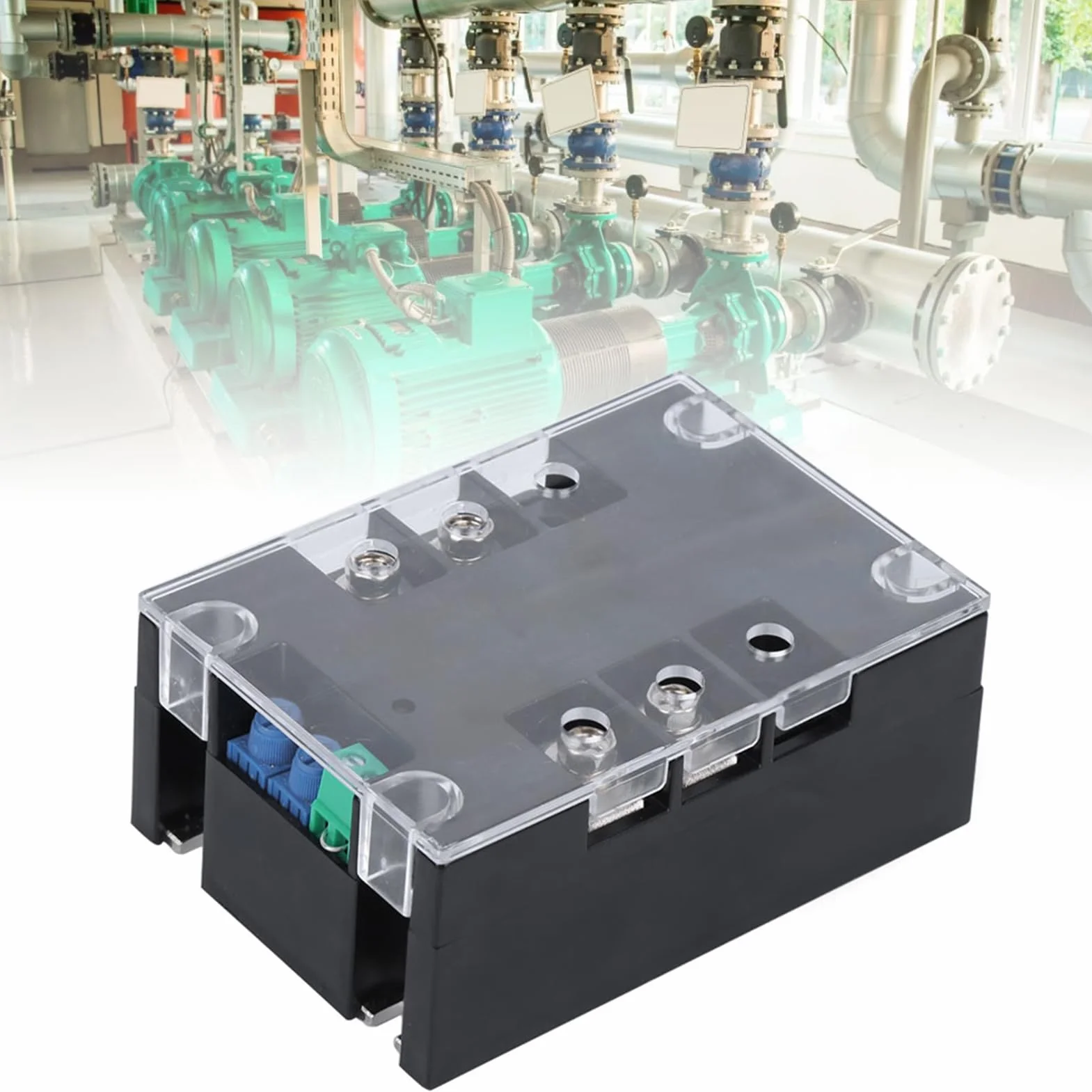SSR-100WA-R1(4KW) Placa de Arranque del Motor, Motor Monofásico de 2 Fases Arrancador Suave Parte Inferior de Latón Accesorio de Control Industrial para Bomba de Agua(Módulo óptico)