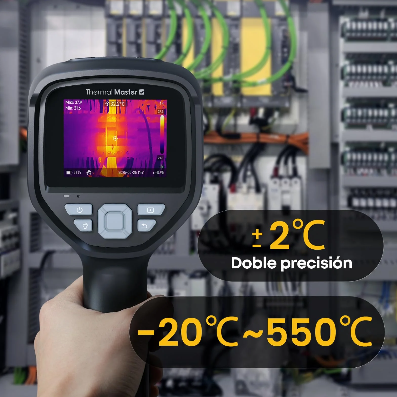Cámara termográfica X³ IR Resolución 512x384 Cámara infrarroja para inspección Industrial Pantalla de 3,5 Pulgadas Cámara Visual de 2M píxeles, -20°C - 550°C 40mK (Thor 002)