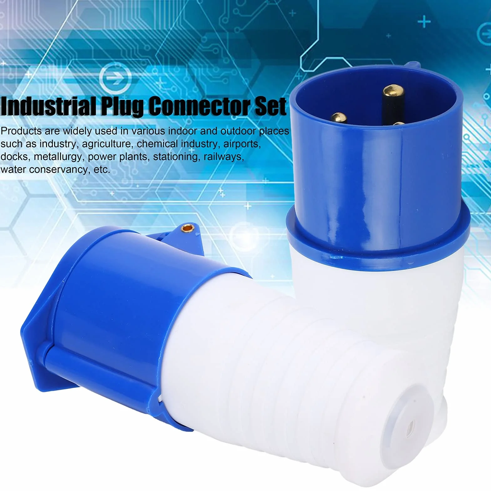 Enchufe Industrial 32A IP44 3 Pines Monofásico 2P+E Resistente al Agua Interior Exterior