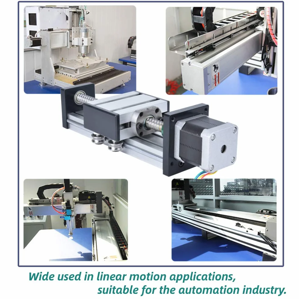 200 mm Deslizador de Riel Lineal, Carrera Tornillo de Bola de Eje Único Riel de Guía Lineal Mesa Deslizante CNC con 42 Motores, Profesional Actuador de Etapa Lineal