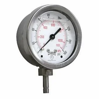 Winters Instruments PTS827-TS - Medidor de tubo de acero inoxidable, esfera de 2-1/2 pulgadas, 300 PSI