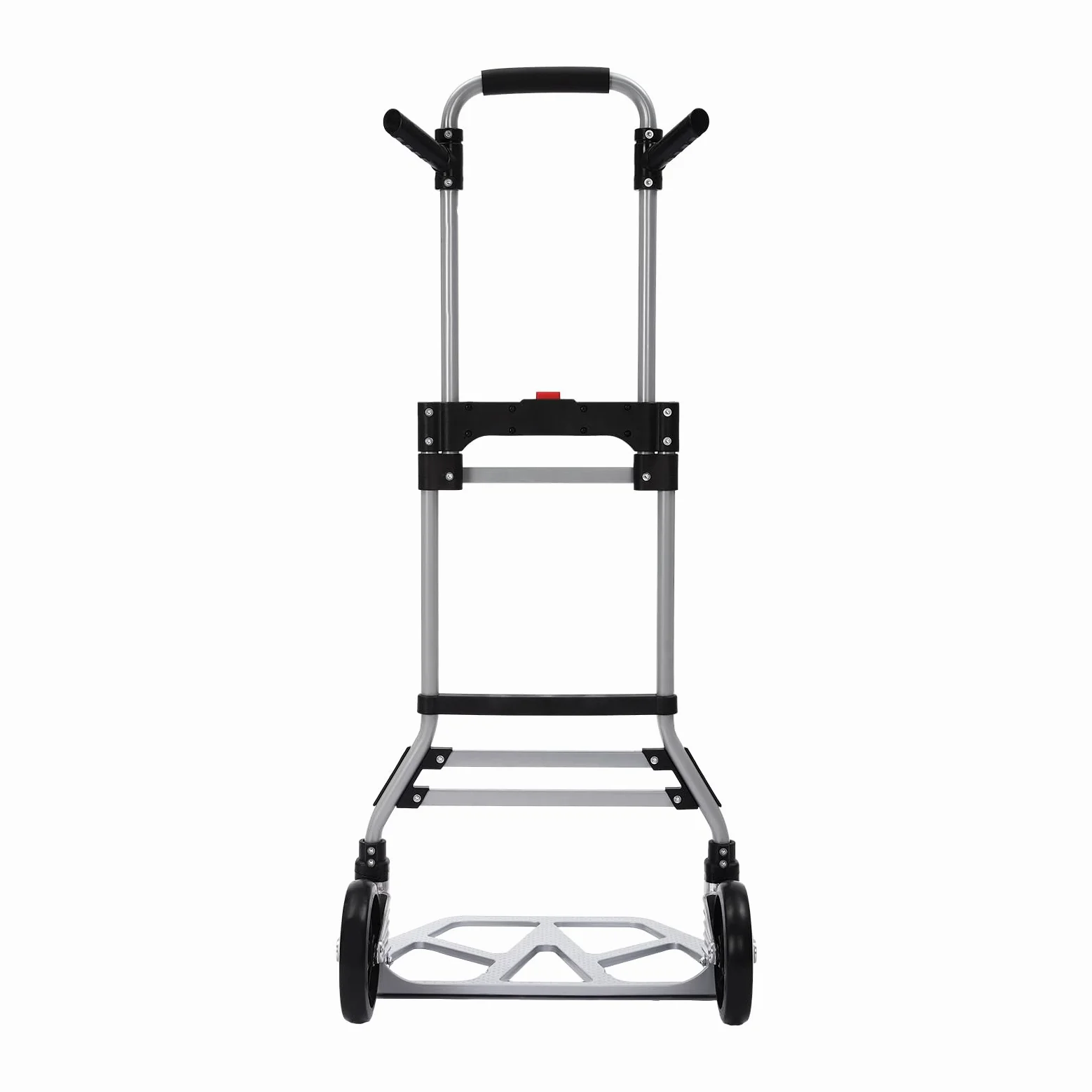 Carretilla plegable de aluminio para cargas pesadas con cuerda, capacidad de carga de 120 kg, gran superficie de carga, carro de equipaje para paquetes, equipaje y compras