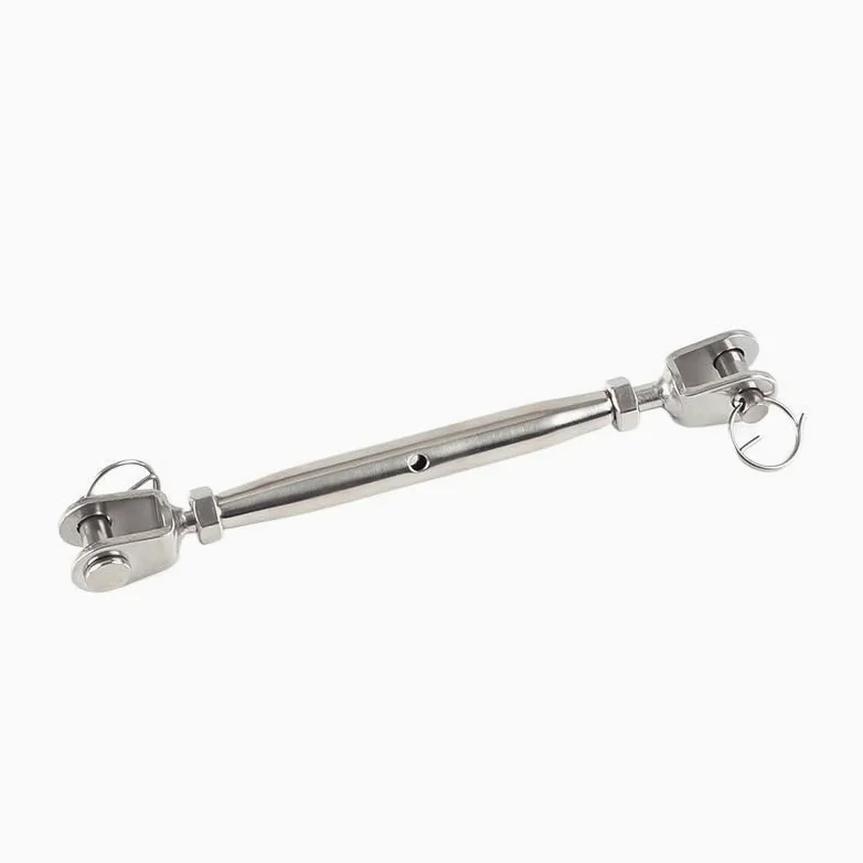 Presillas Cable Acero M5 M6 M8 M10 M12 M14 M16 M20 304 tornillo de aparejo de velero marino de acero inoxidable mandíbula de cuerpo cerrado/tensor de mandíbula Abrazaderas De Cuerda De Cable(M14,2pcs)
