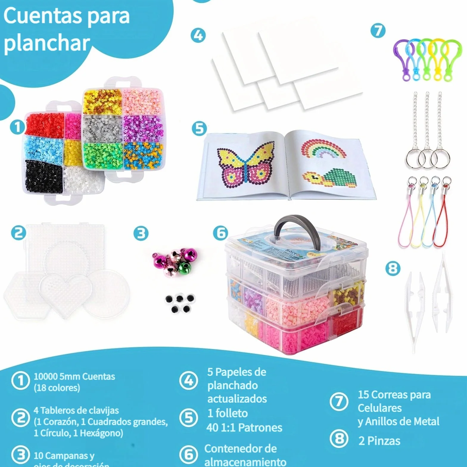 TGTT Cuentas para planchar 10000 Piezas 60 Modelos Diseño de Joyas Regalo Navidad