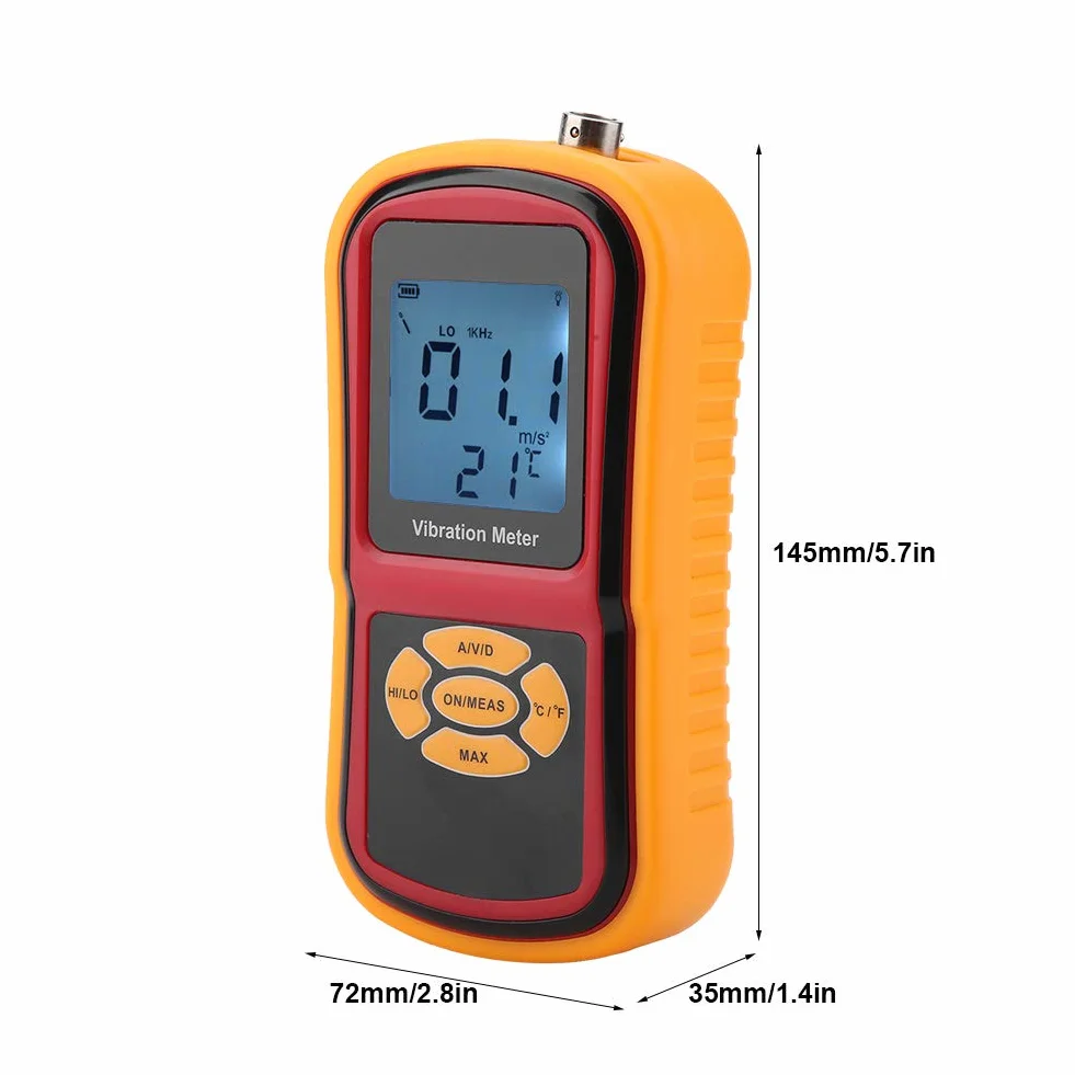 KIMISS Medidor de Vibración Digital Portátil con Pantalla LCD - GM63B para una Medición de Vibración Precisa, 0-40 ℃