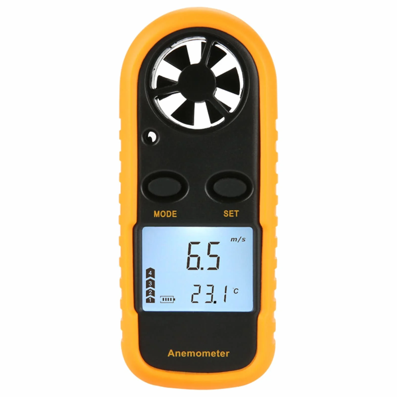 Anemómetro Digital GM816 con Pantalla LCD 3V Medidor de Velocidad del Viento y Temperatura