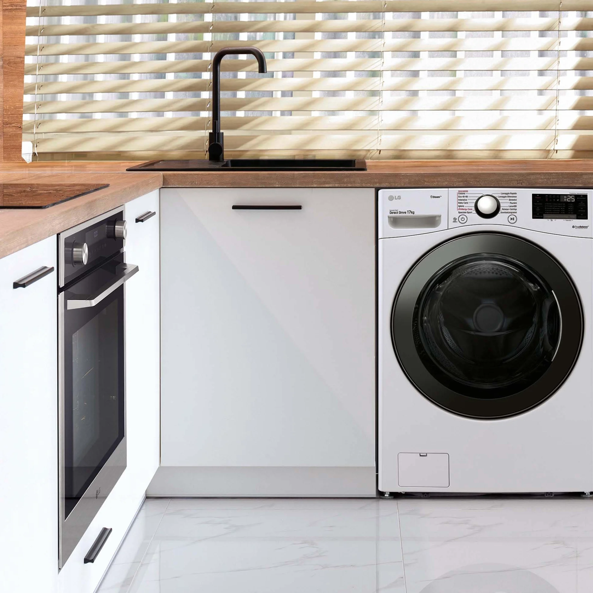 LG Lavadora Inteligente Carga Frontal 17kg 1100rpm 6 Motion Direct Drive TurboWash 360º Serie 700 Blanco