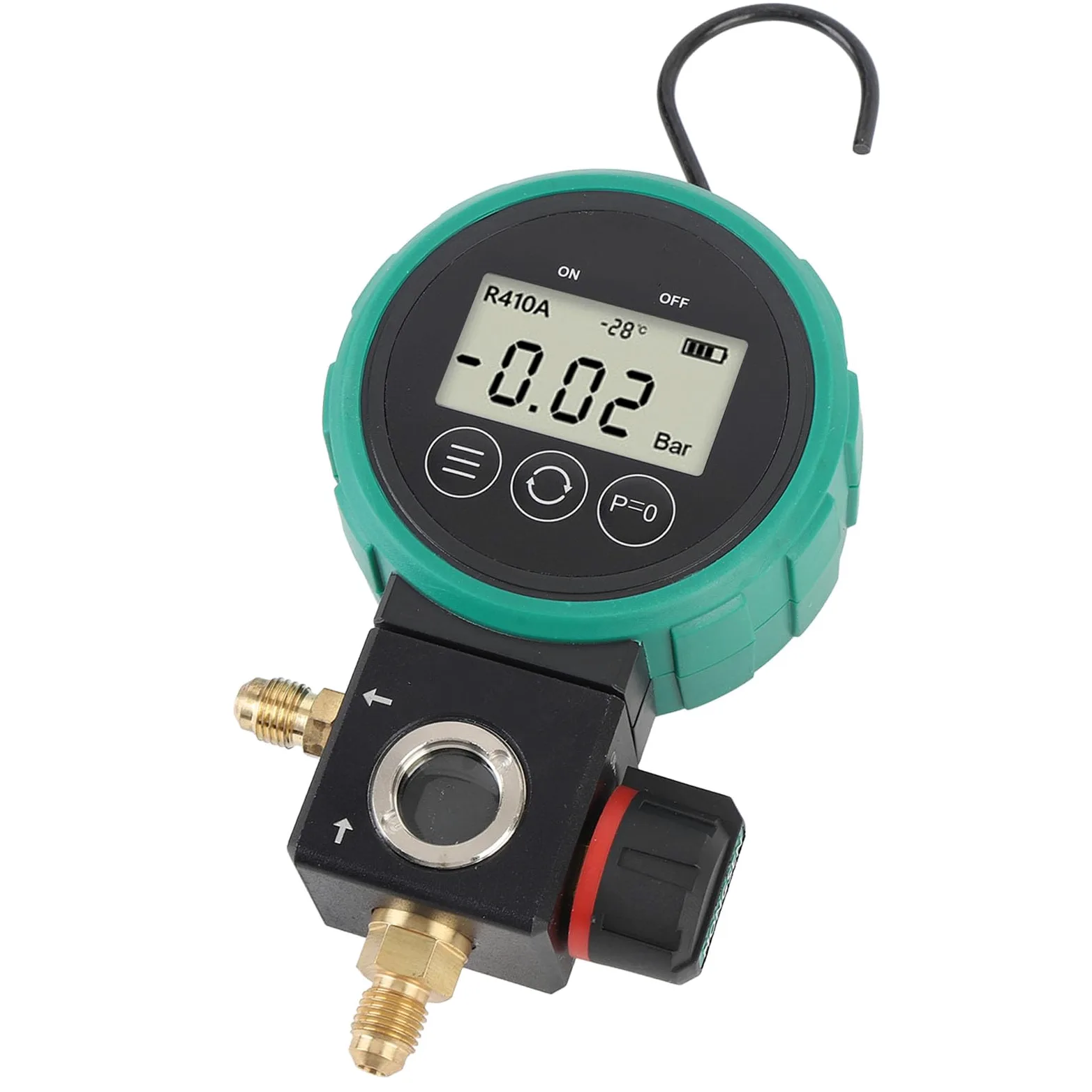 Keenso Probador de Medidor de Vacío HVAC Digital de Alta Precisión para Sistemas de Aire Acondicionado con Adaptador de Aleación de Aluminio ABS