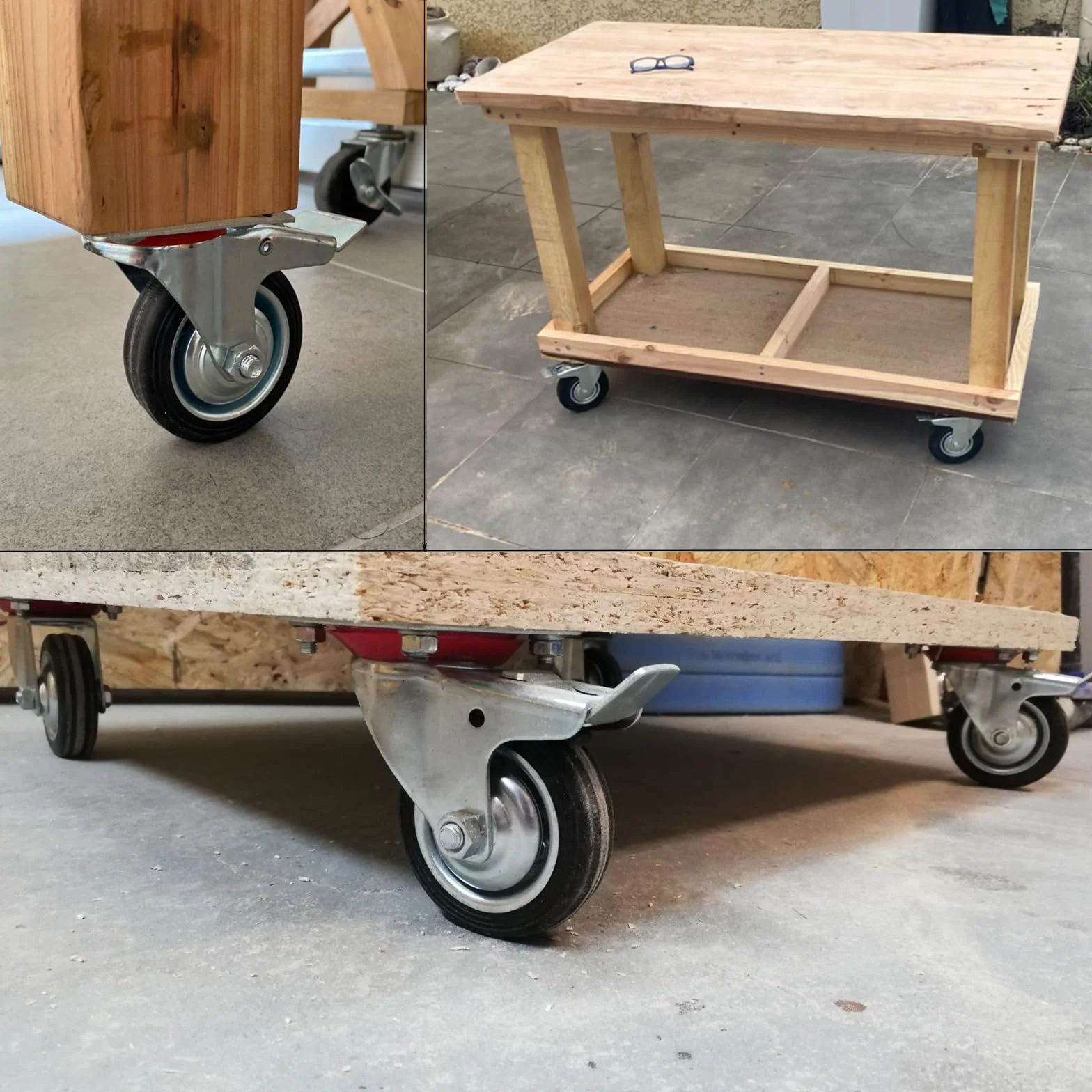 Ruedas para cargas pesadas 125 mm con freno 4 ruedas de transporte 400 kg giratorias 360° goma