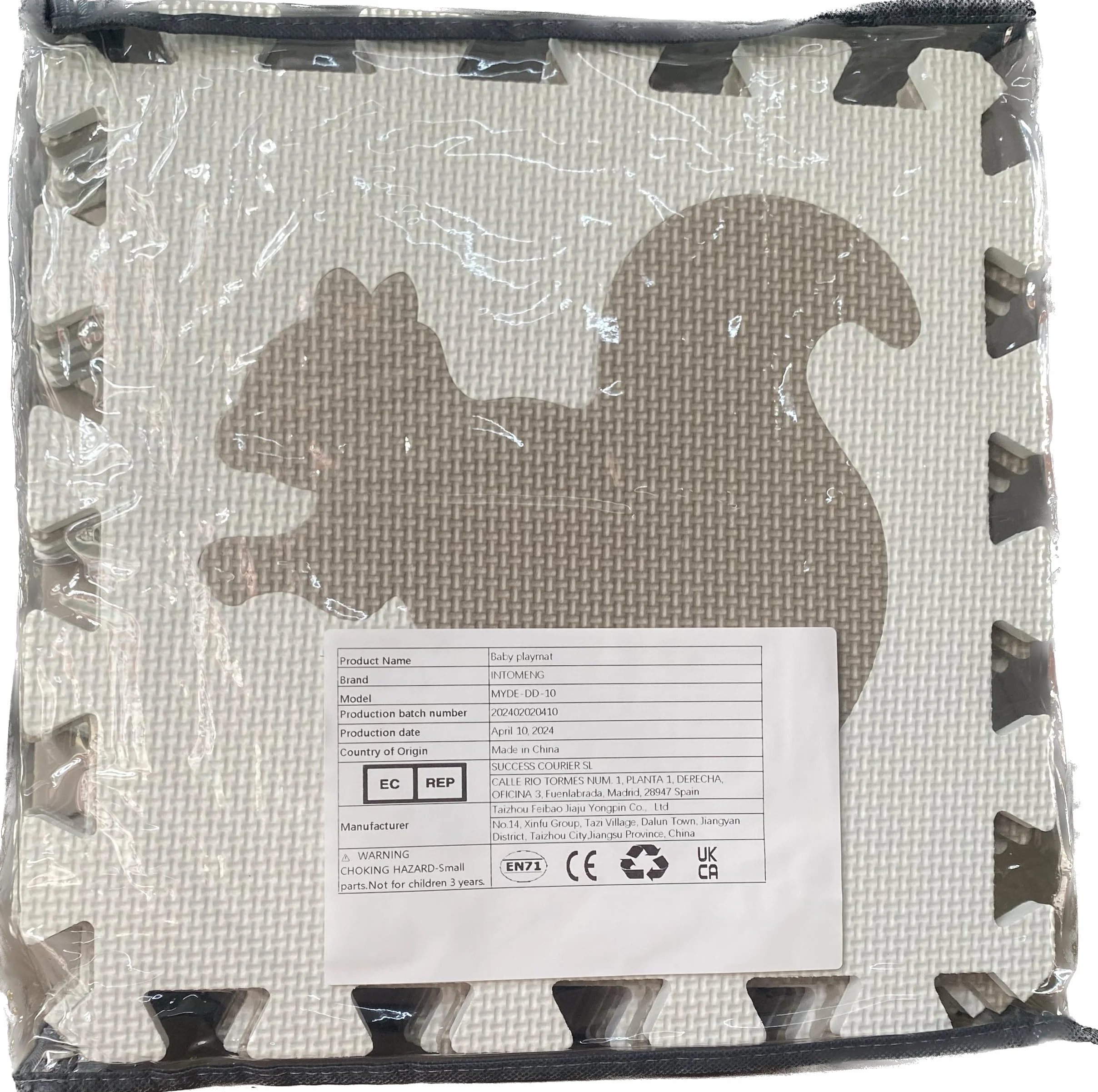 Alfombra Puzzle Infantil 16+20 Piezas 142×142×1cm Colchoneta Suelo Acolchado