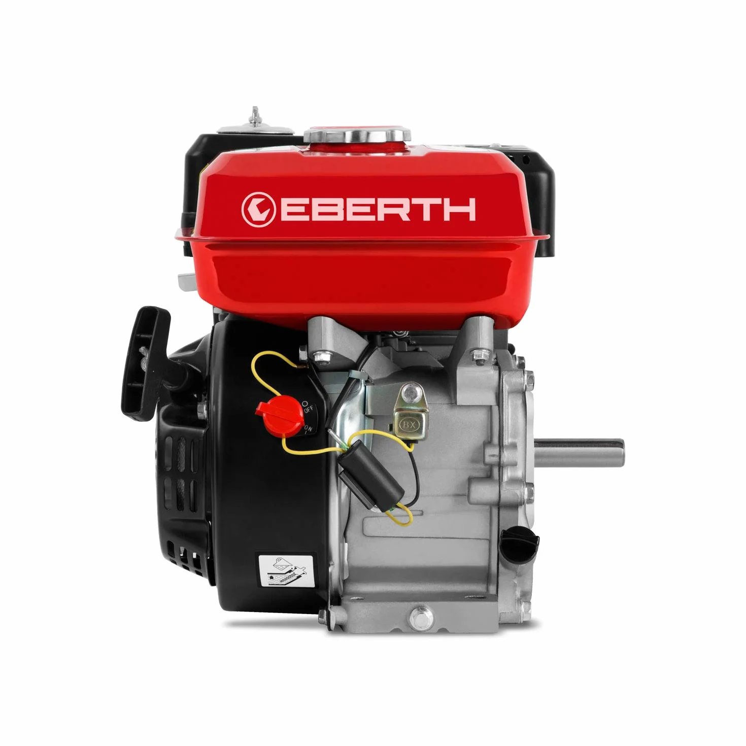 EBERTH Motor de gasolina 6,5CV, motor de gasolina de 4 tiempos con eje Ø 19,05mm, motor de kart con fusible de nivel de aceite, 1 cilindro, 196cc, arranque a tracción, refrigeración por aire