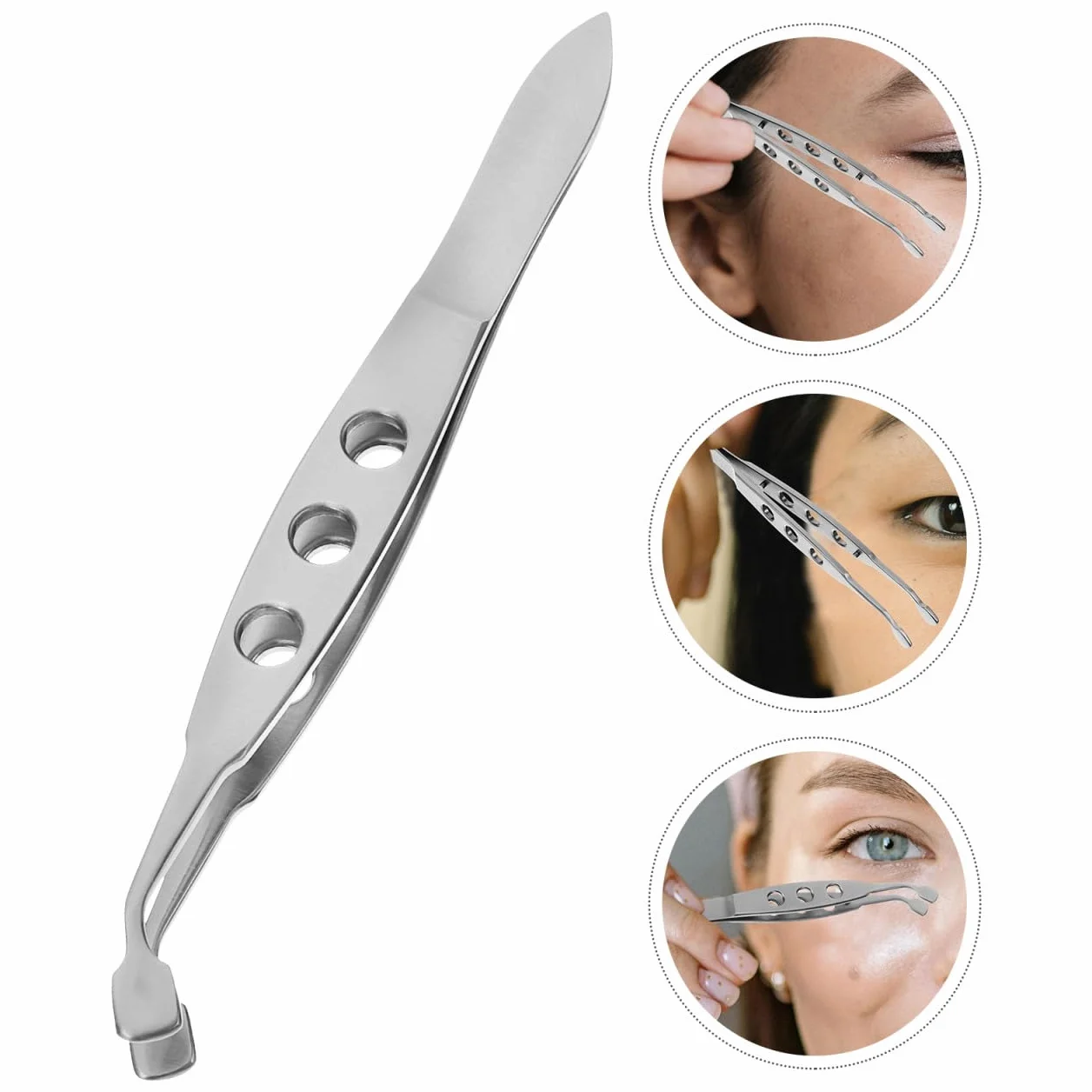 Pinzas y Masaje Titanio Aleación para Párpados Fácil Operación Precisa Cuidado Facial Ojos Mujeres