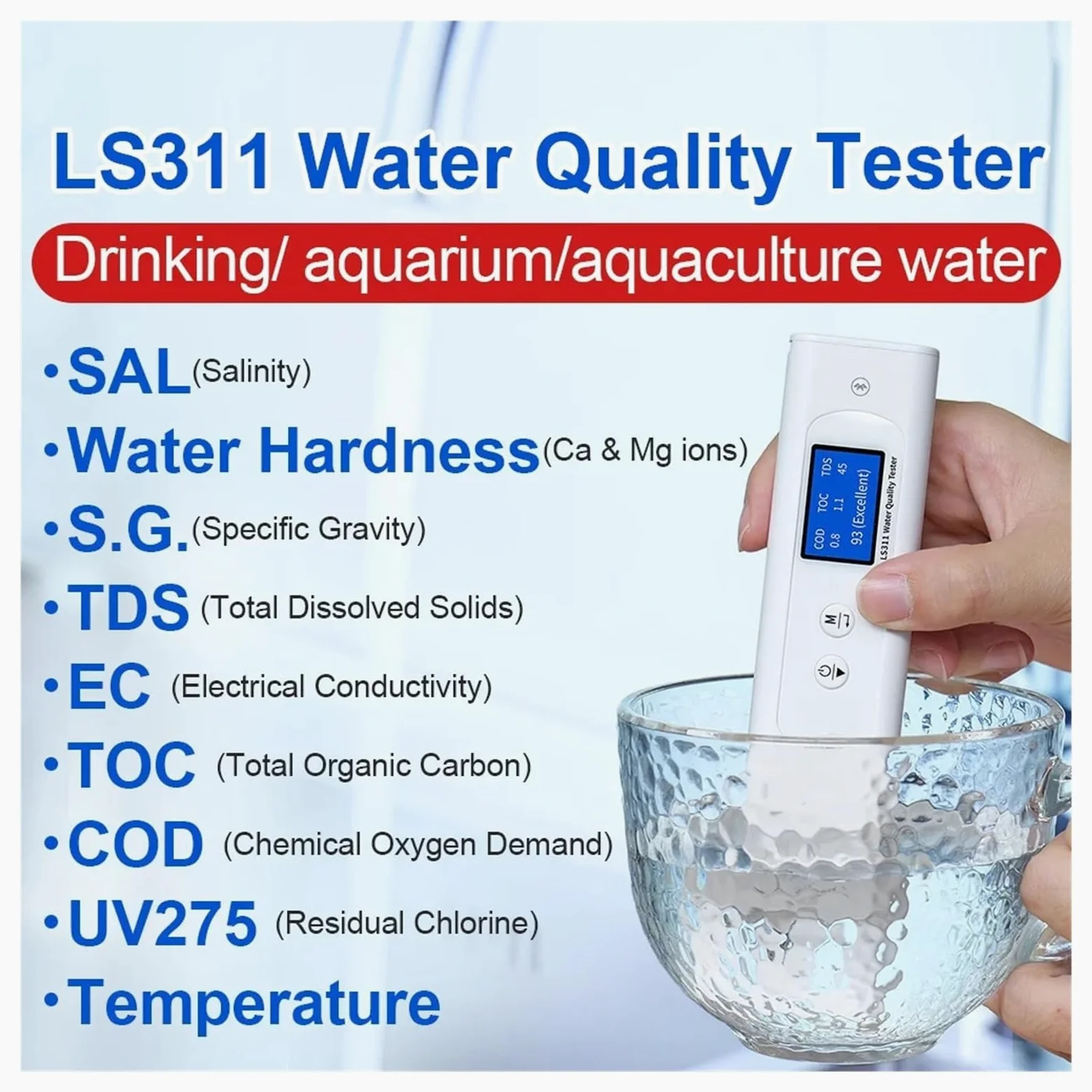 Probador de calidad del agua multiparámetro de laboratorio LS311 Operación sencilla