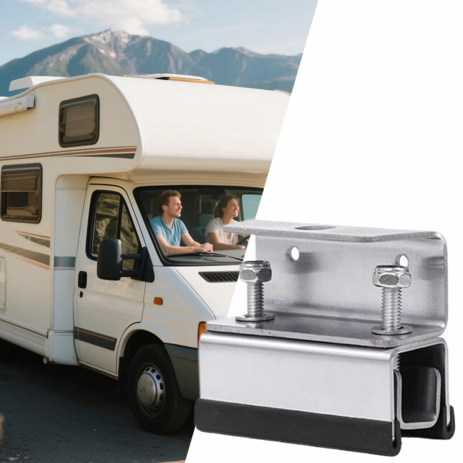 Soportes De Montaje Para Paneles Solares RV 4X Soportes Fotovoltaicos | Estructura De Acero Inoxidable Para Techos De Caravanas, Embarcaciones, Remolques Y Camping