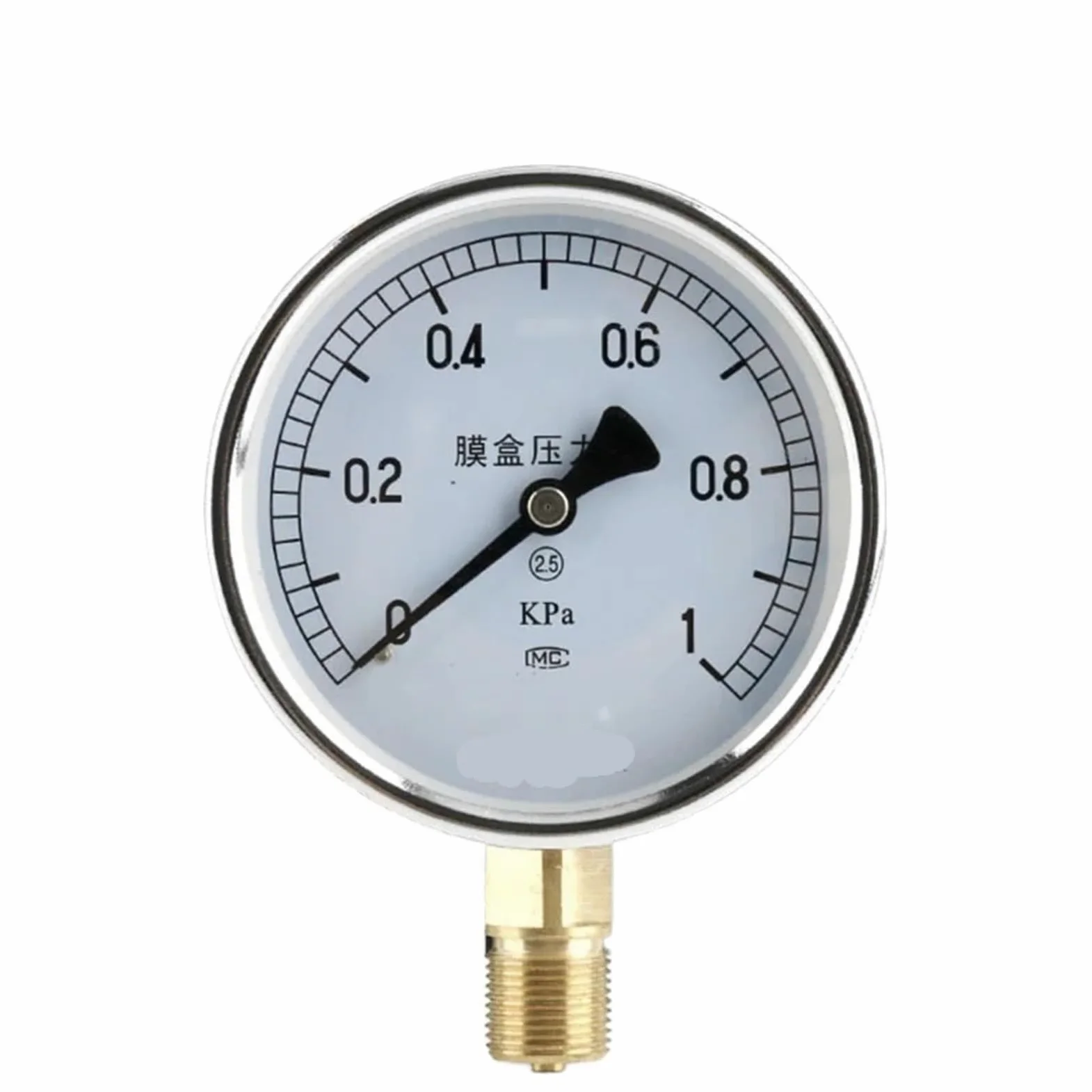 Manómetro de presión de vacío manómetro de agua Manómetro de presión de diafragma de aire de 0-30 KPA Manómetro de presión de caja de película de bronce fosforoso Medidor de presión positiva(0 1kpa)