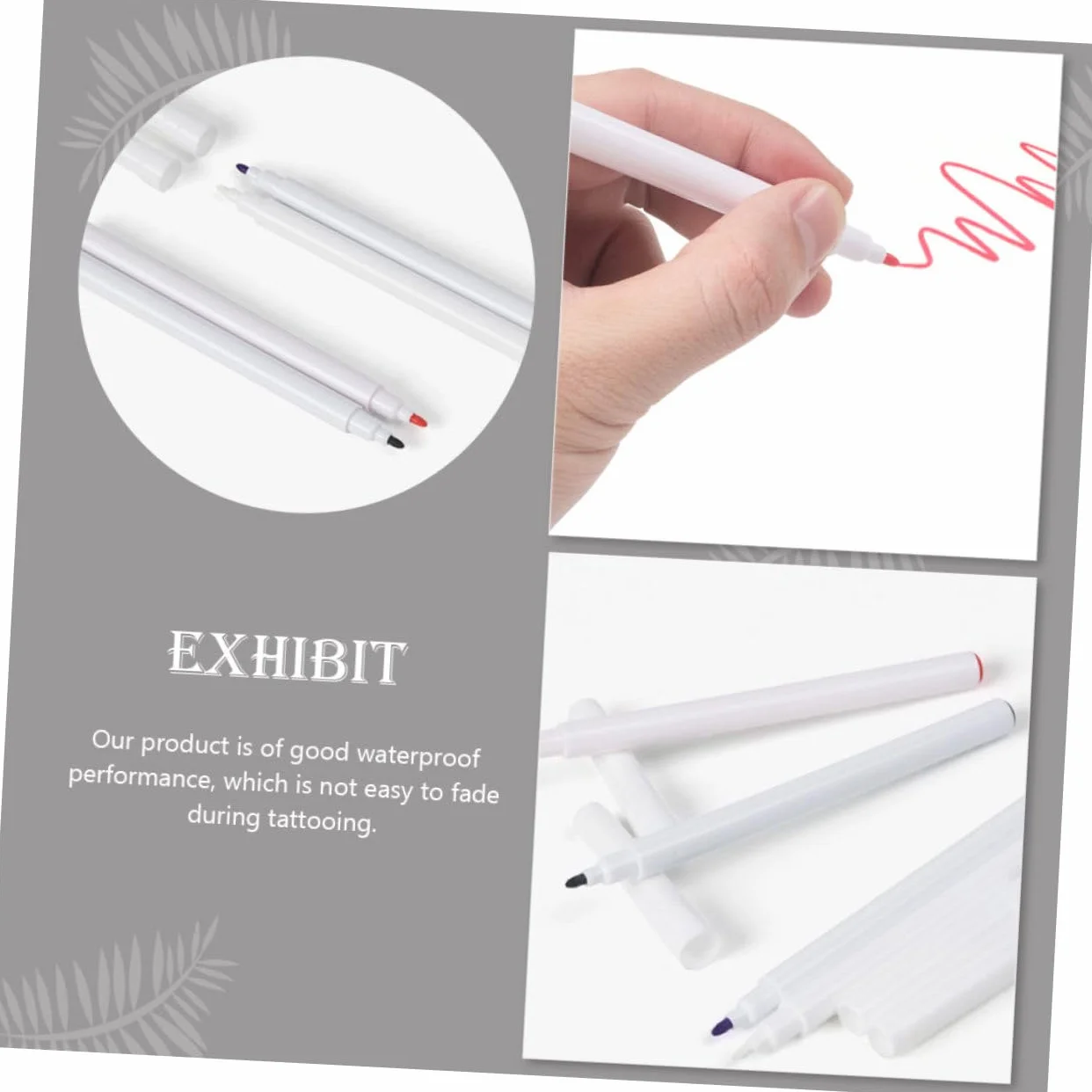 Rotuladores Profesionales para Tatuar 4 Pcs Cabezal Simple de Plástico Blanco