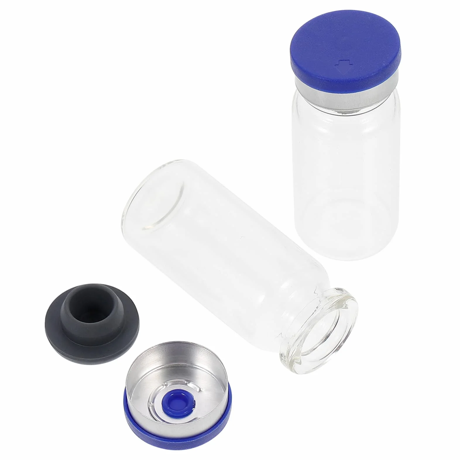 Scicalife 100 Botellas De Vidrio Transparentes 10 Ml Con Tapas Herméticas Para Laboratorio Esterilizadas Almacenamiento Muestras Líquidas Polvos Liofilizados