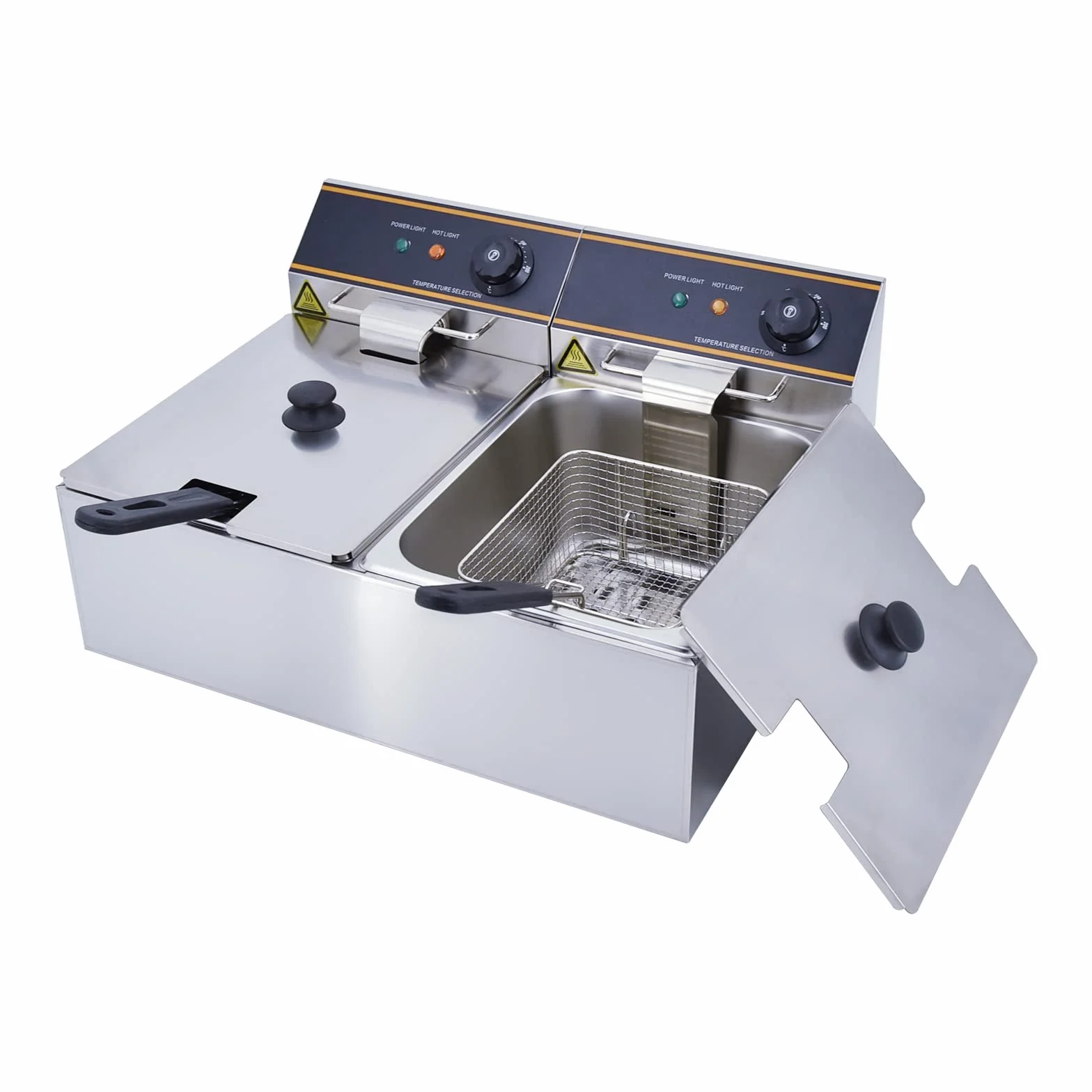 Freidora eléctrica Comercial Profesional de Acero Inoxidable para Restaurante y Uso Doméstico (12L)
