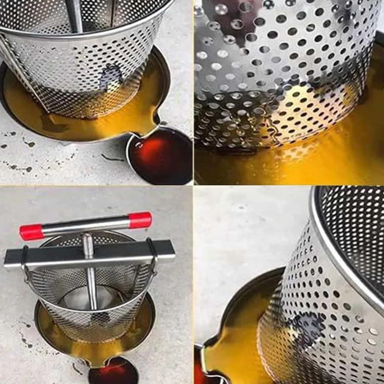 Máquina Extractora De Miel Manual,Extractor De Miel Manual Prensa De Operculos De Miel Fácil Limpieza Para Apicultura KL,A
