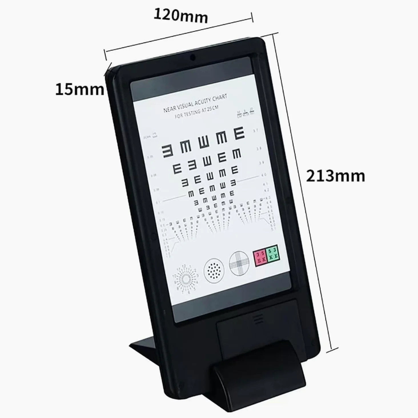 Tabla de visión, gráfico de optotipos LED de doble cara con brillo ajustable para detección de visión cercana y lejana