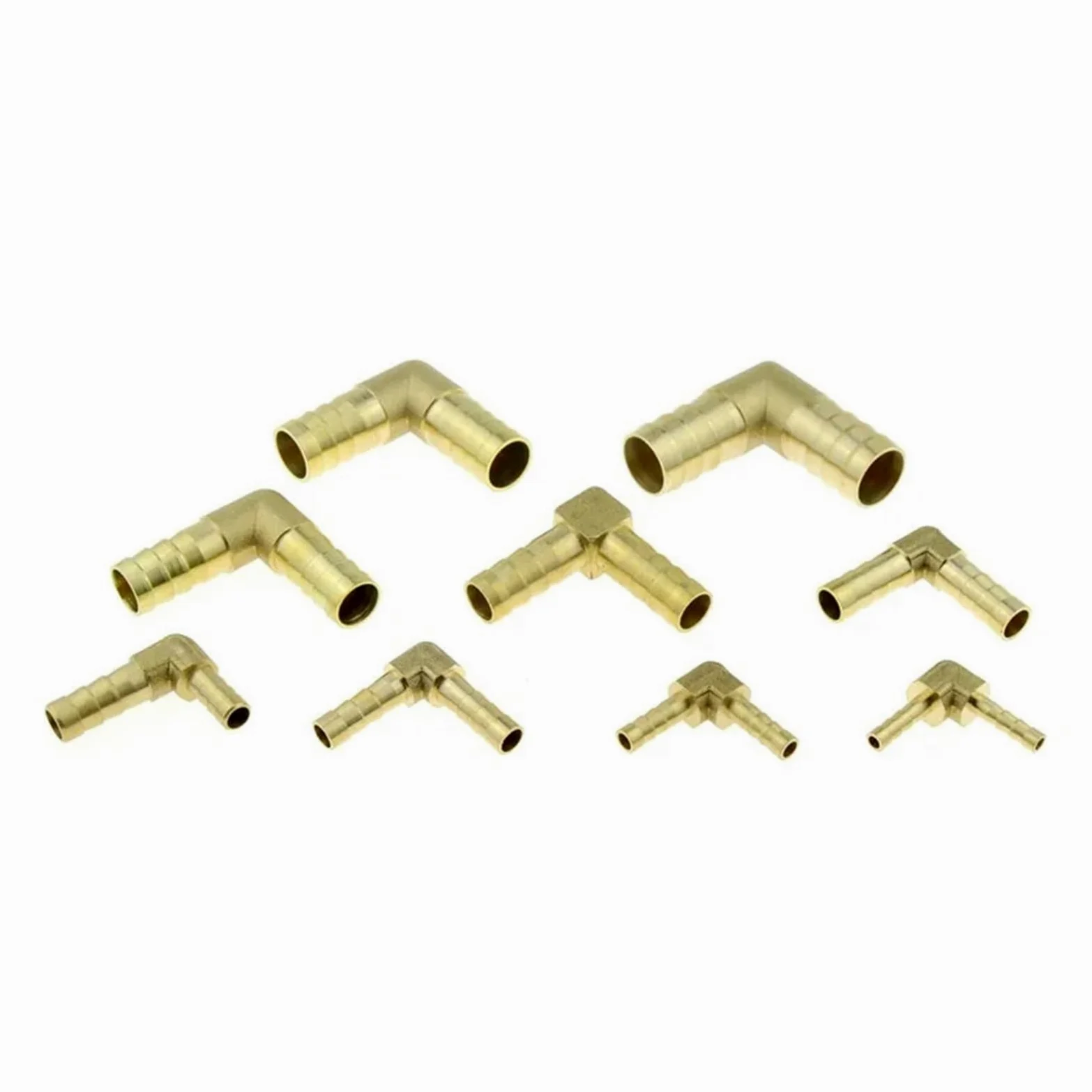 Conector de manguera de latón con púas de latón – codo de tres vías en T – Compatible con tamaños de 4 mm a 25 mm