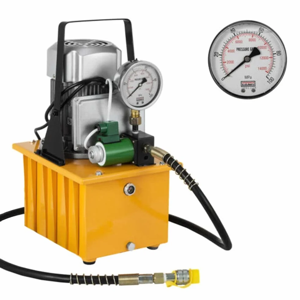 Bomba hidráulica eléctrica con válvula magnética, bomba electrohidráulica, 1400 rpm, 750 W, 700 bar