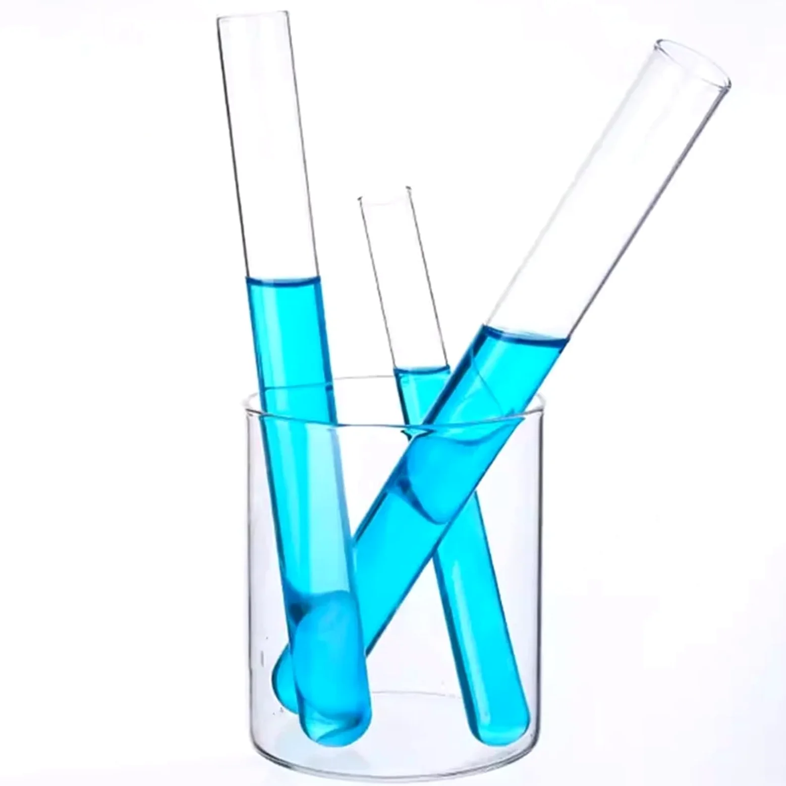 Tubo de ensayo de vidrio de borosilicato de alta calidad, boca plana, fondo redondo, equipo experimental químico resistente a altas temperaturas.(18X180mm 10pcs)