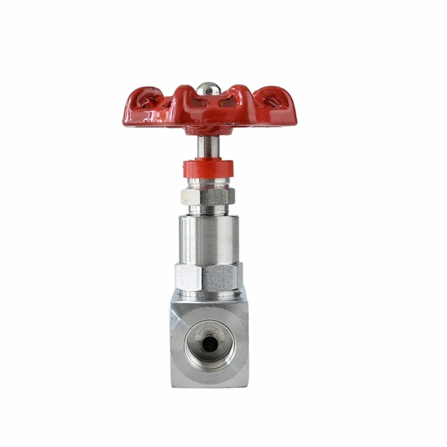 Válvula de globo de aguja de alta presión de 1/4", 3/8" y 1/2" de acero inoxidable con rosca interna BSP for agua, aceite y gas.(1/2 In)
