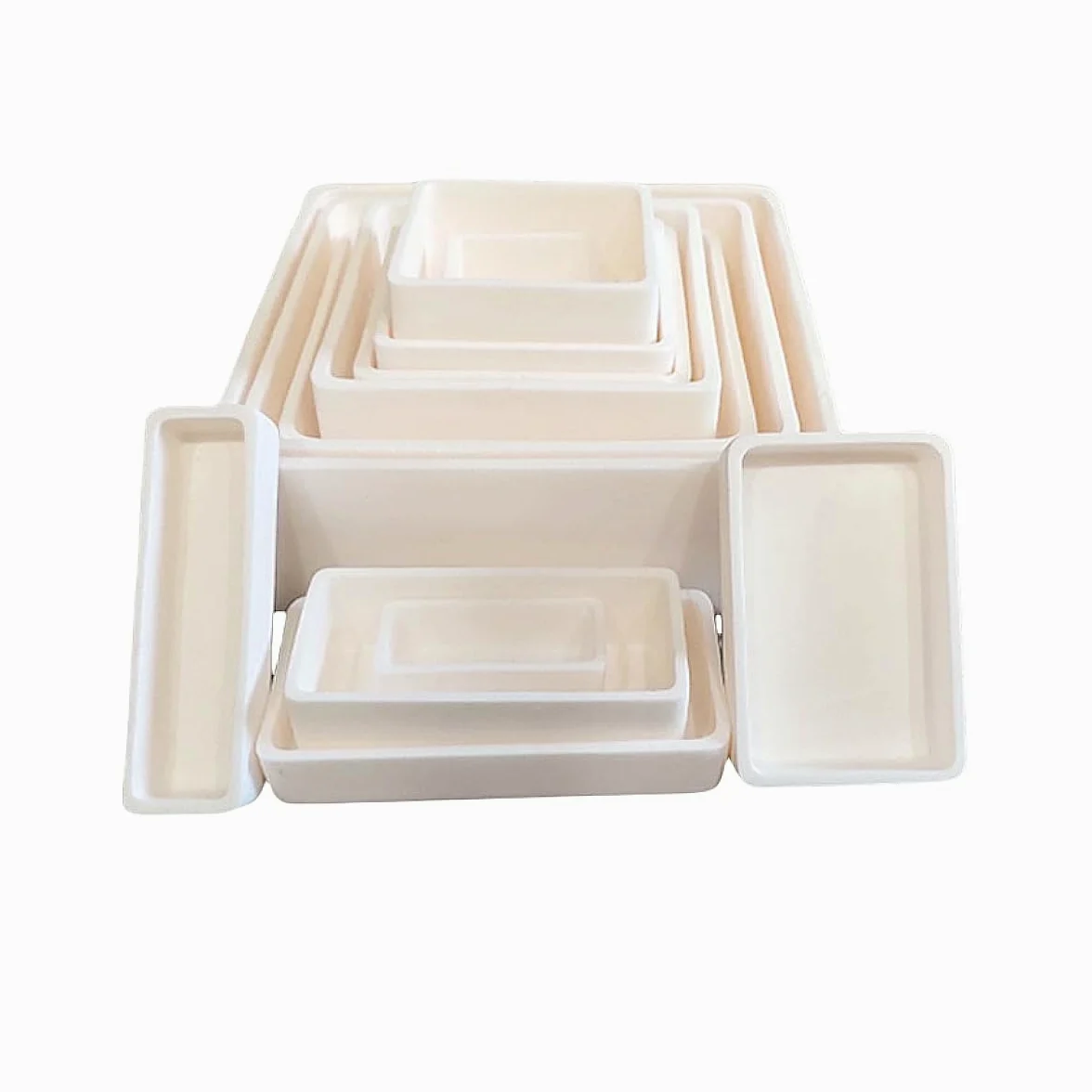 Crisol de cerámica, alúmina, resistente a altas temperaturas para investigación científica, capacidad de 20-1300 ml, 1 pieza, 160 x 160 x 60 mm