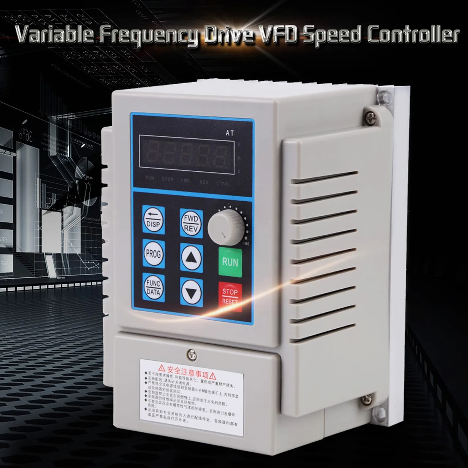 VFD 0.45KW, Variador de Frecuencia, Convertidor Inversor de Accionamiento de Motor VFD de 220 VCA Controlador de Velocidad VFD para Motor de CA Monofásico (entrada Monofásica,