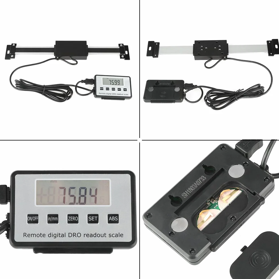Akozon 6" Sensor de desplazamiento Digital DRO Escala de lectura LCD grande Rango de medición 0-6" Vertical para Bridgeport Mill Torno