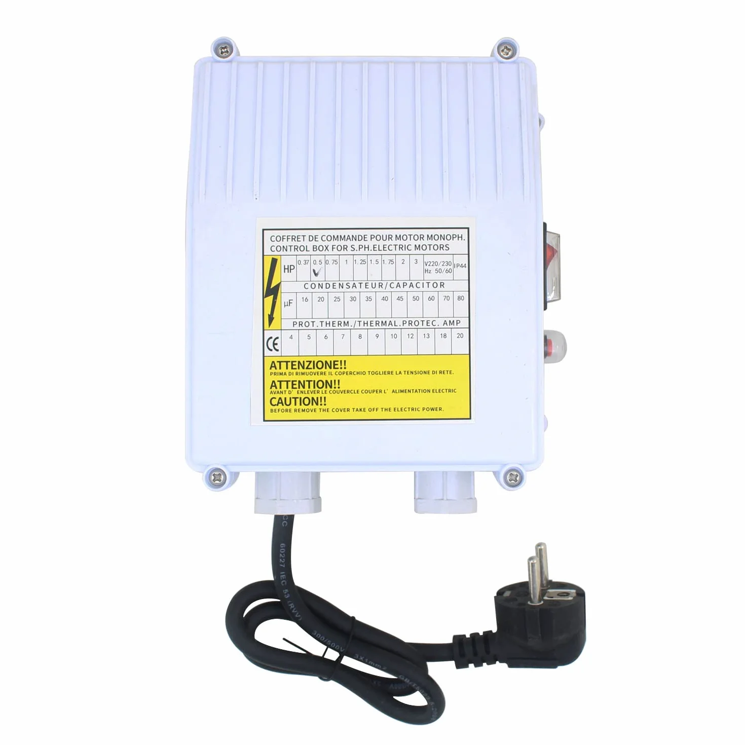 Caja de control para bomba sumergible 220V cuadro eléctrico 1.5HP condensador