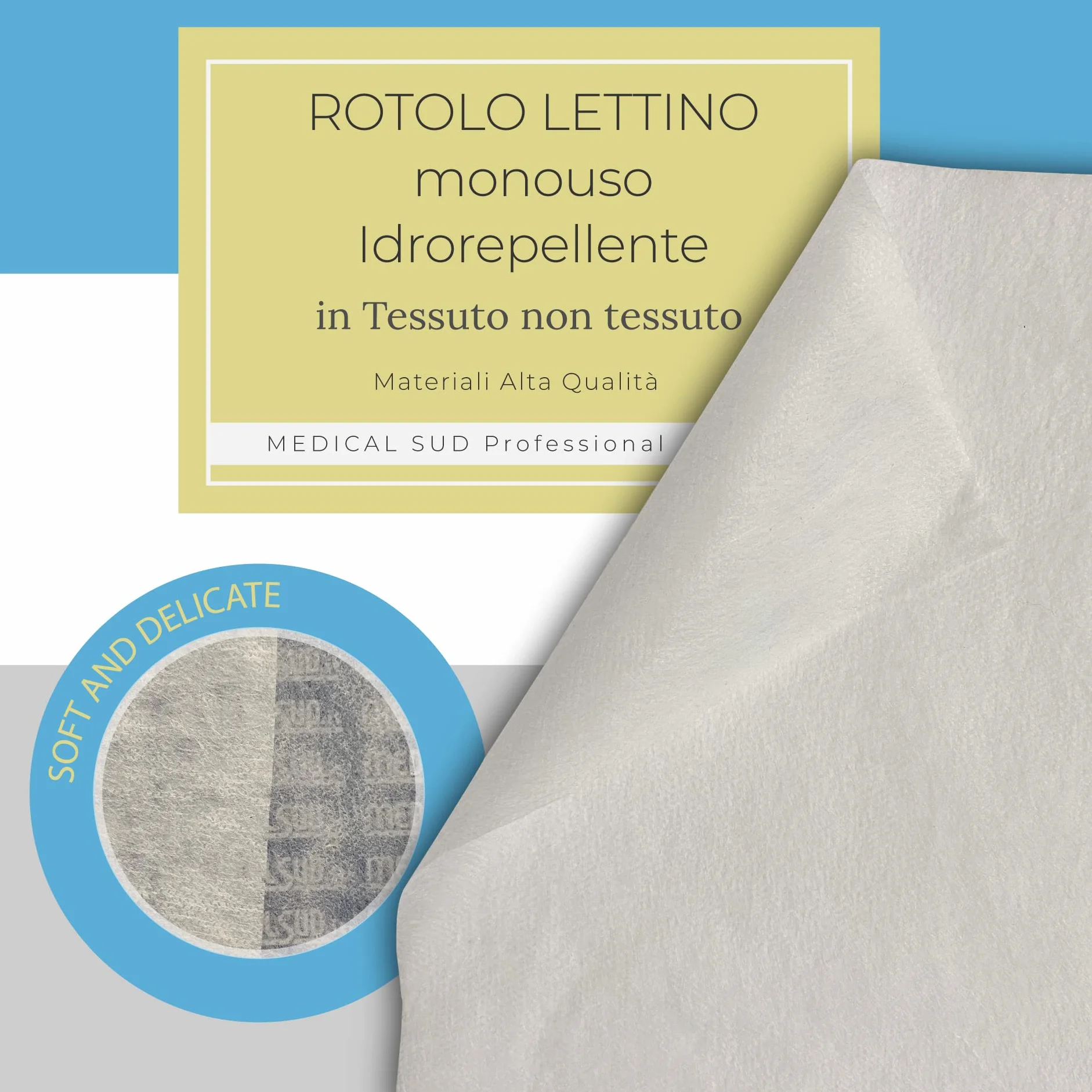 8 rollos para cuna de Tnt Monovelo cm 70 metros 80 Made in Italy (caja de 8 rollos) Medical Sud Professional