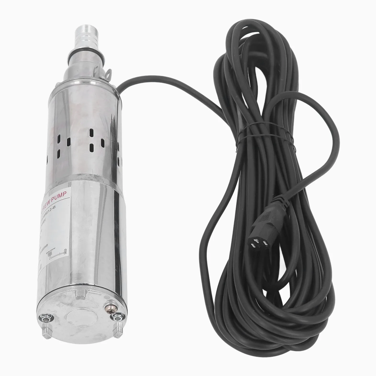 Garosa Bomba de Tornillo CC Bomba Sumergible Solar de Pozo Profundo de Acero Inoxidable 48 V 60 V 550 W 1,2 M3 H 45 M Cabezal Motor de Cobre para Riego Granja Jardín Riego