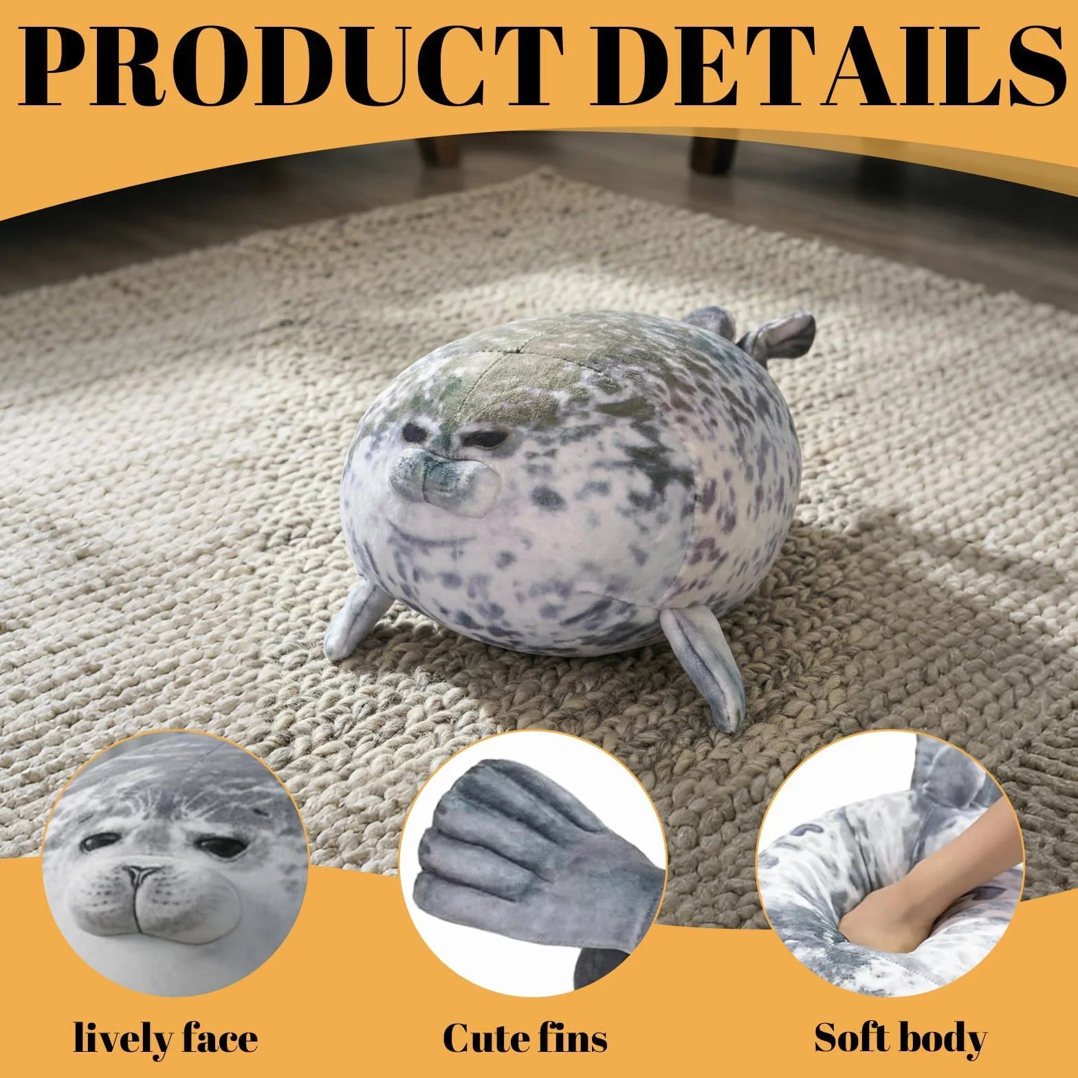 Peluche Foca Almohada 30 CM Kawaii Juguetes Regalo Cumpleaños Decoración