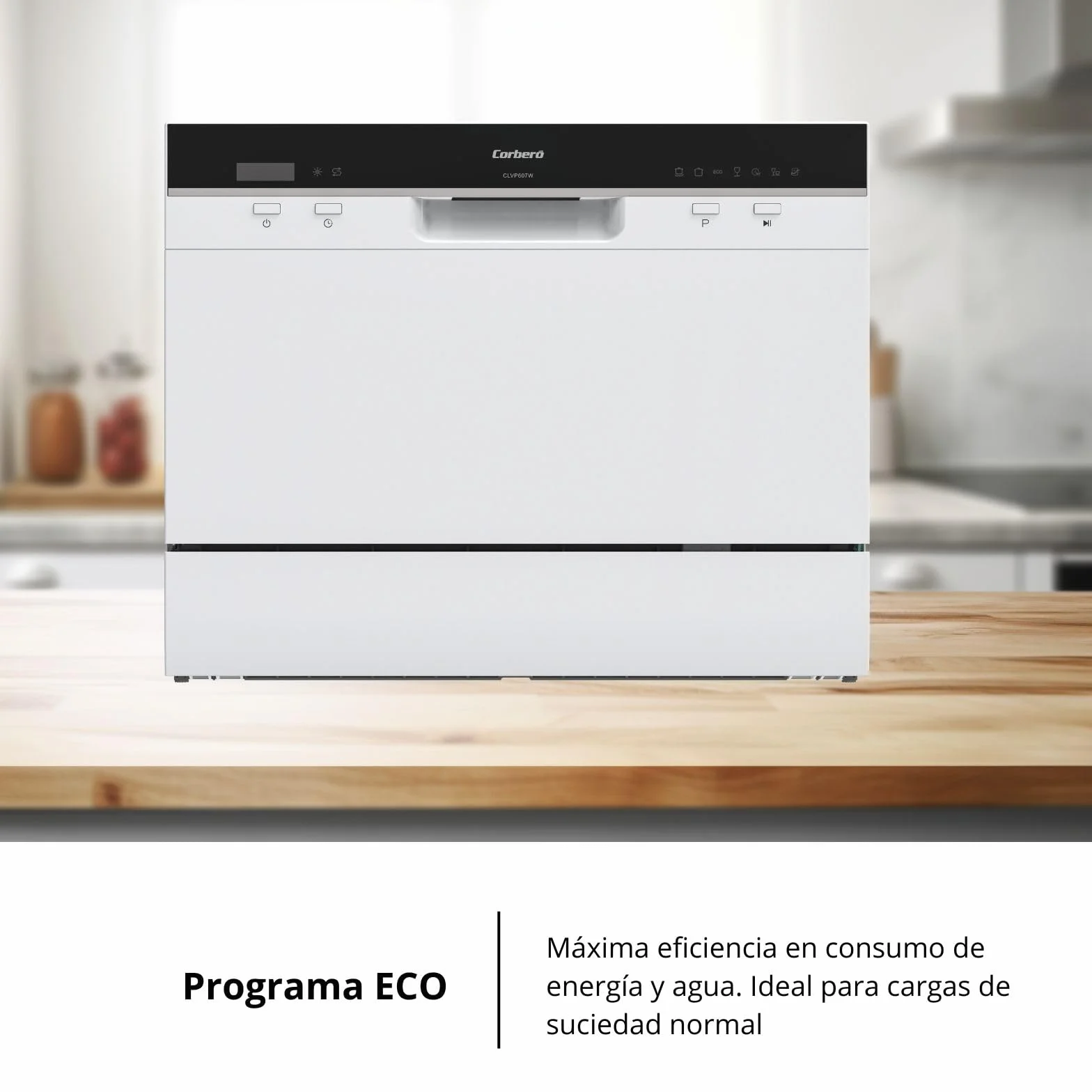 Corberó Lavavajillas Compacto Portátil CLVP607W 6 Cubiertos 7 Programas 49 dB Blanco