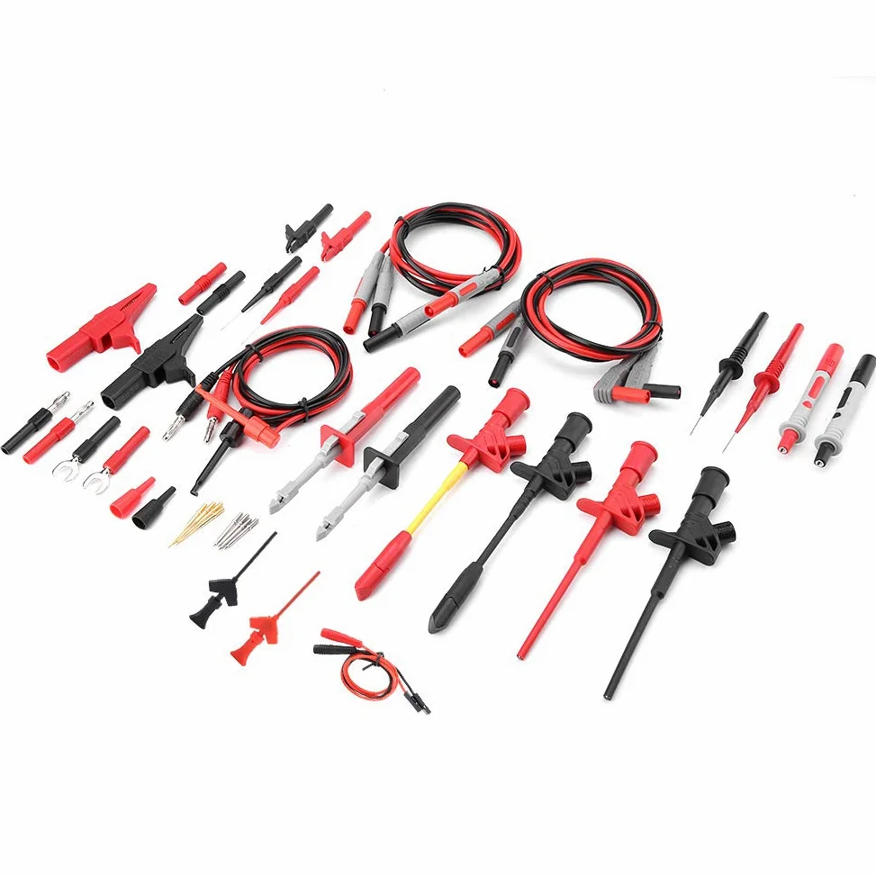 Oumefar Kit de Cables de Prueba de Sonda Multímetro Cable Universal 15 en 1 Accesorios Reemplazables para Pruebas Electrónicas