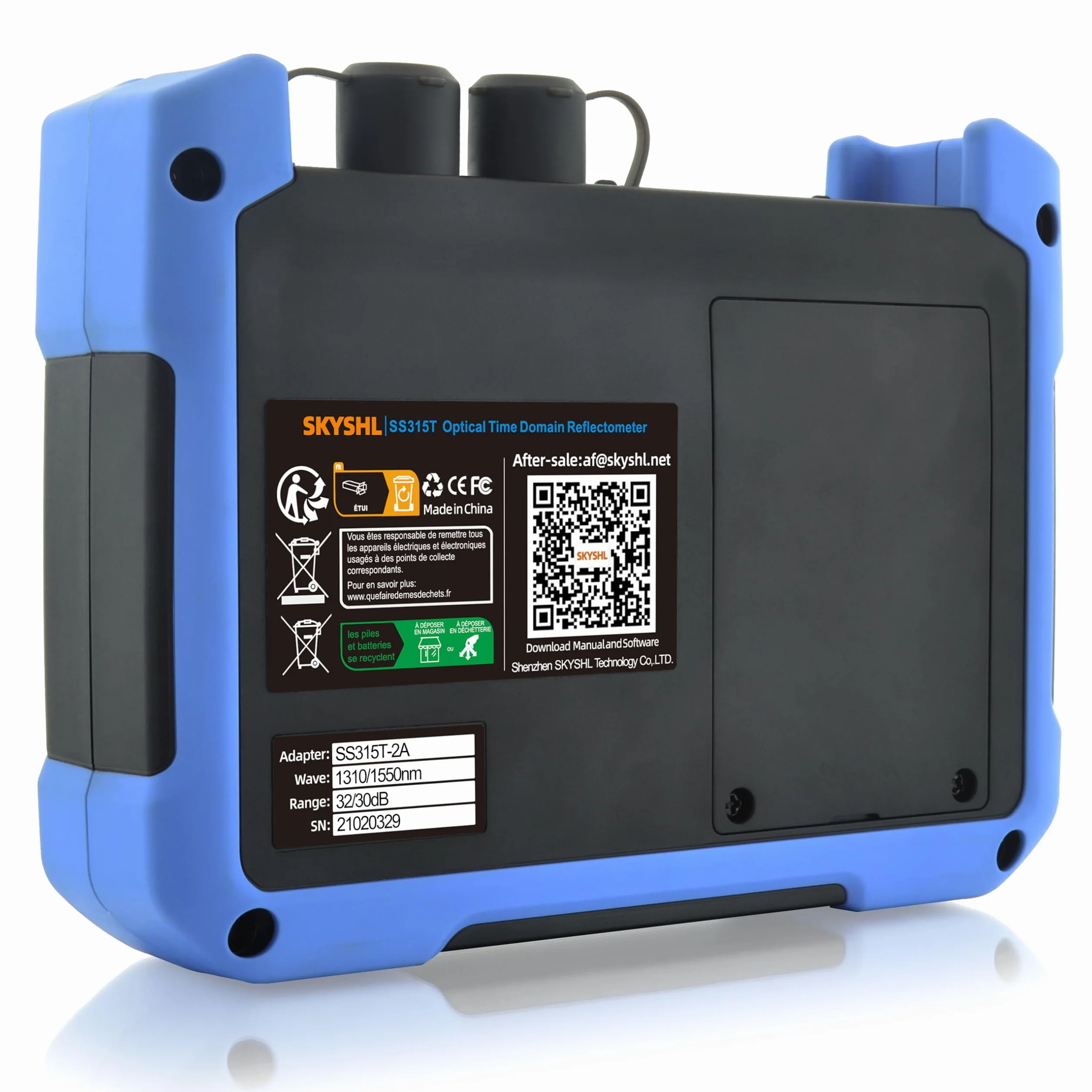 1310nm/32dB+1550nm/30dB SM OTDR Probador de Monomodo Fibra Con OPM+OLS+VFL+Mapa de Eventos+Módulo APP+Pantalla Táctil de 7” Compatible con SC+ST+FC+LC/UPC&APC-SS315T-2A1
