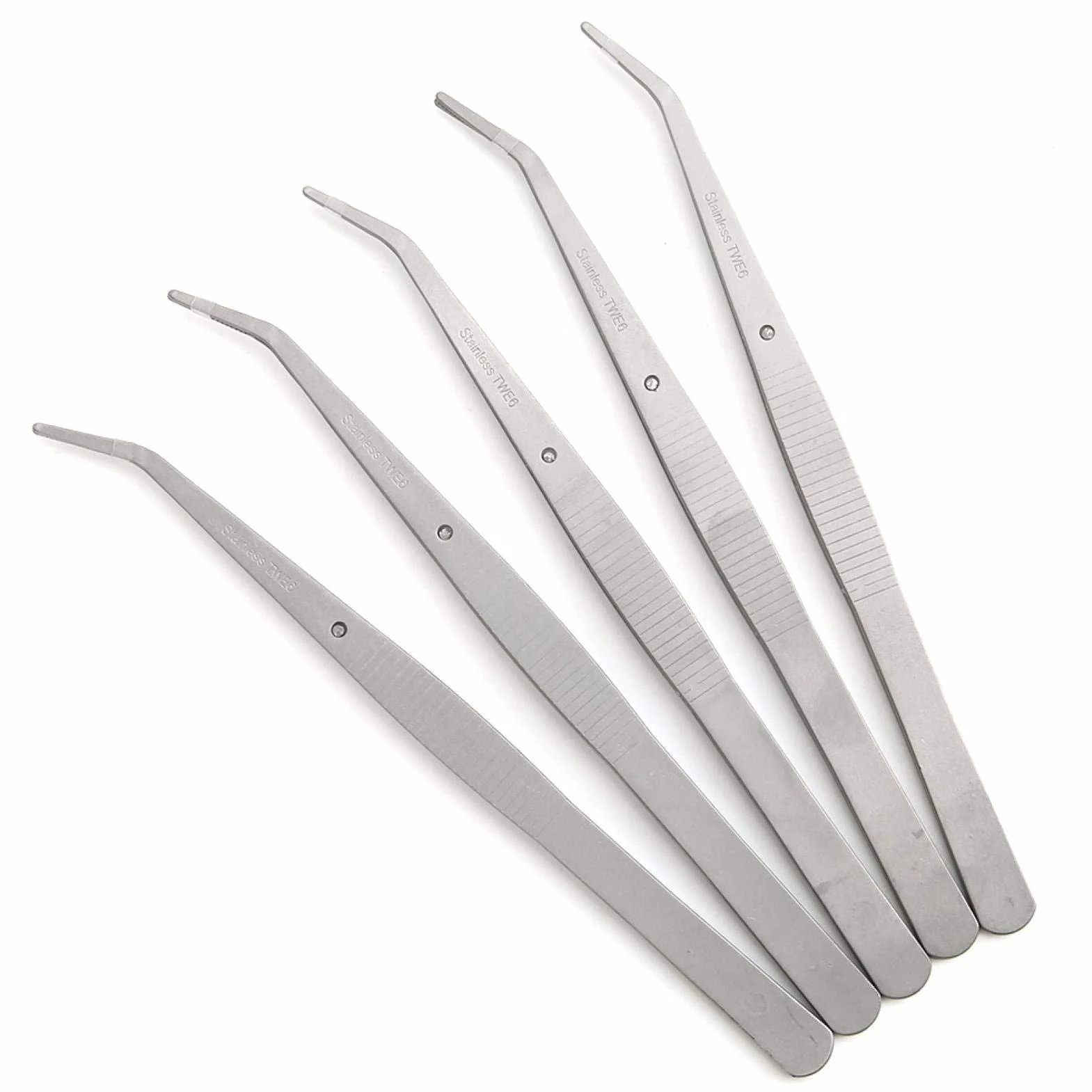 Pinzas Precision Acero Inoxidable 5 Piezas Pinza Curva Quirurgicas Profesional