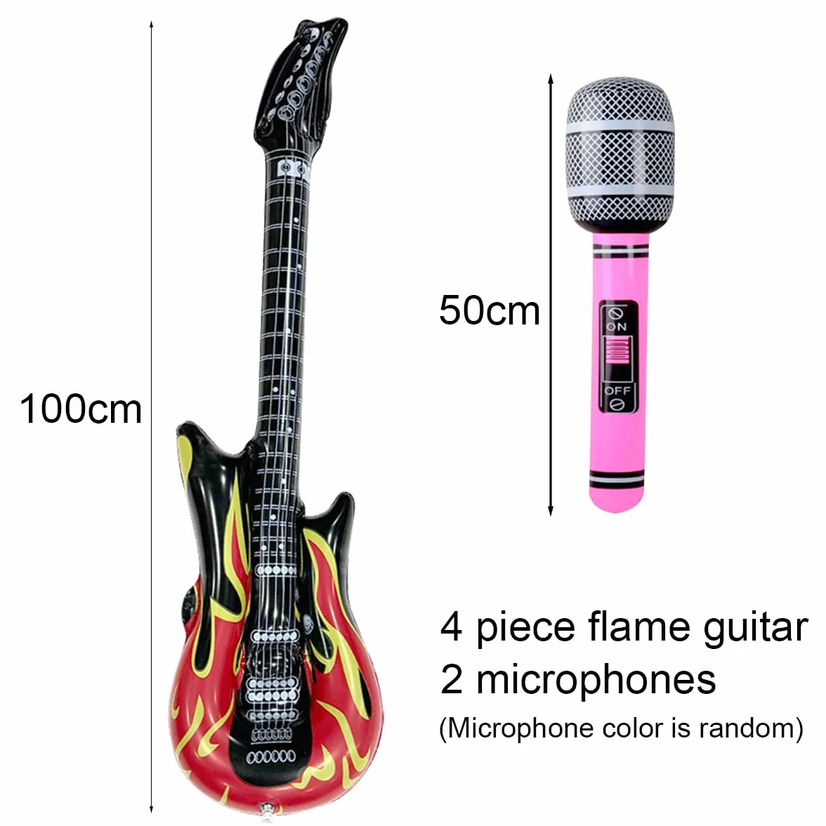 Guitarra Inflable 100cm Disfraz para Niños 6 Piezas