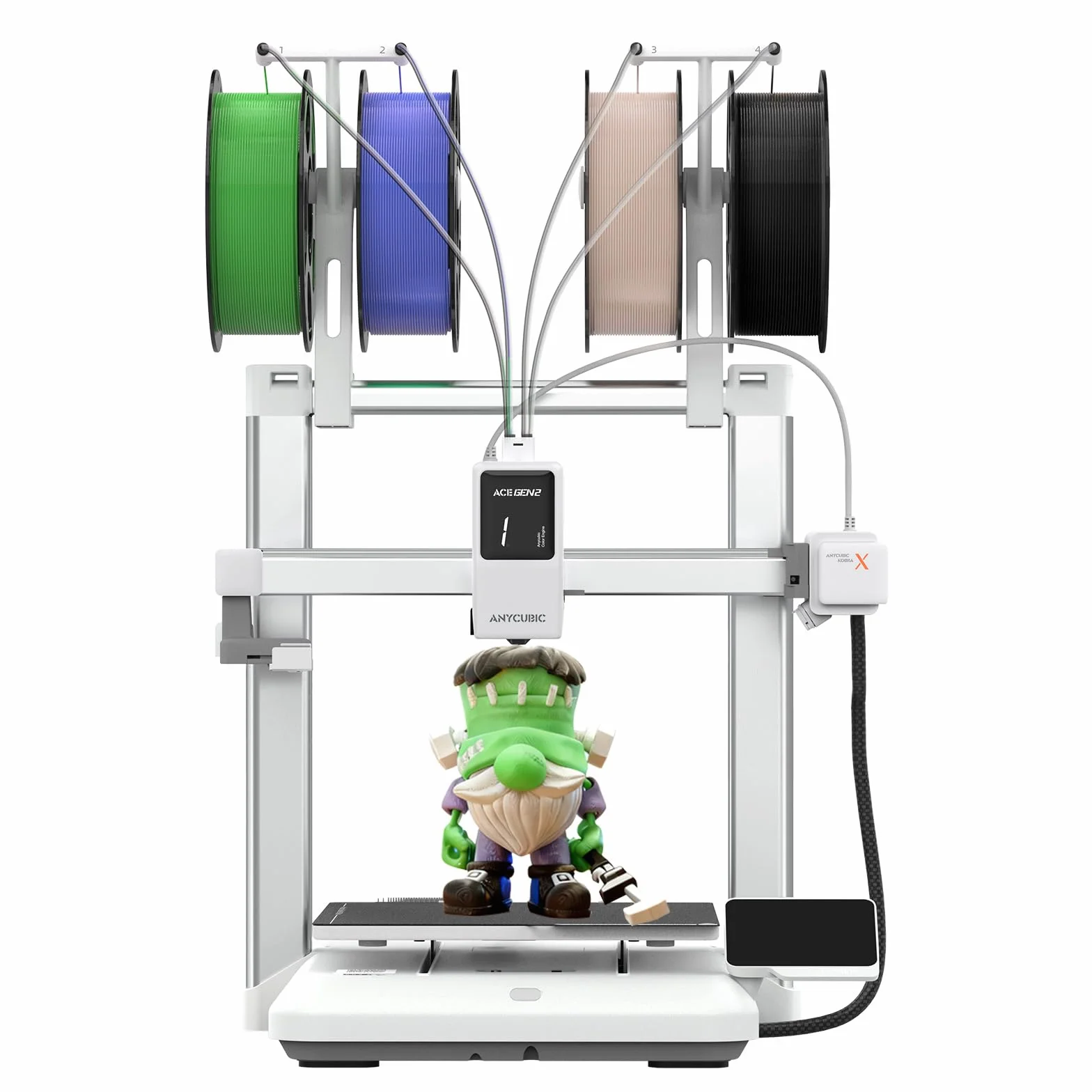 Anycubic Kobra X Impresora 3D Multicolor, Autonivelación Mejorada, Velocidad de Impresión de 600 mm/s, Impresión en 4 Colores (hasta 19 Colores), Tamaño de Impresión de 260 x 260 x 260 mm
