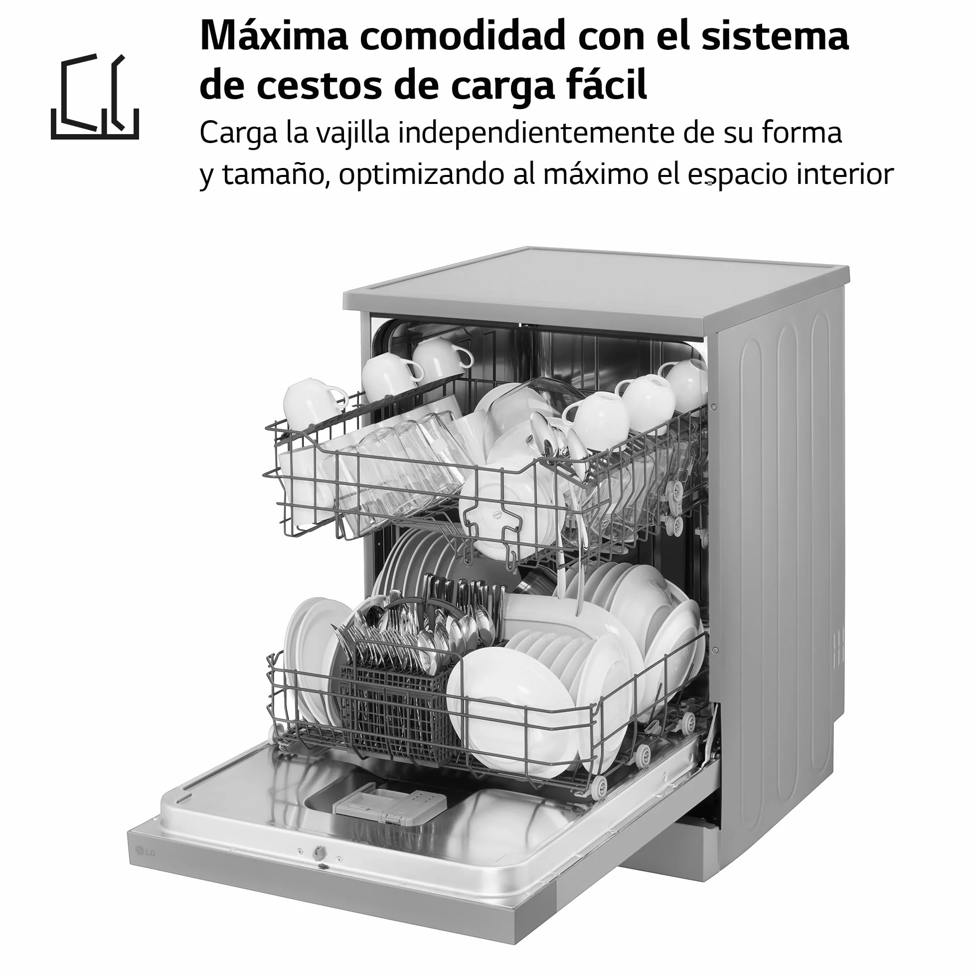 LG Lavavajillas 60 cm 13 cubiertos Serie 100 Inox Antihuellas
