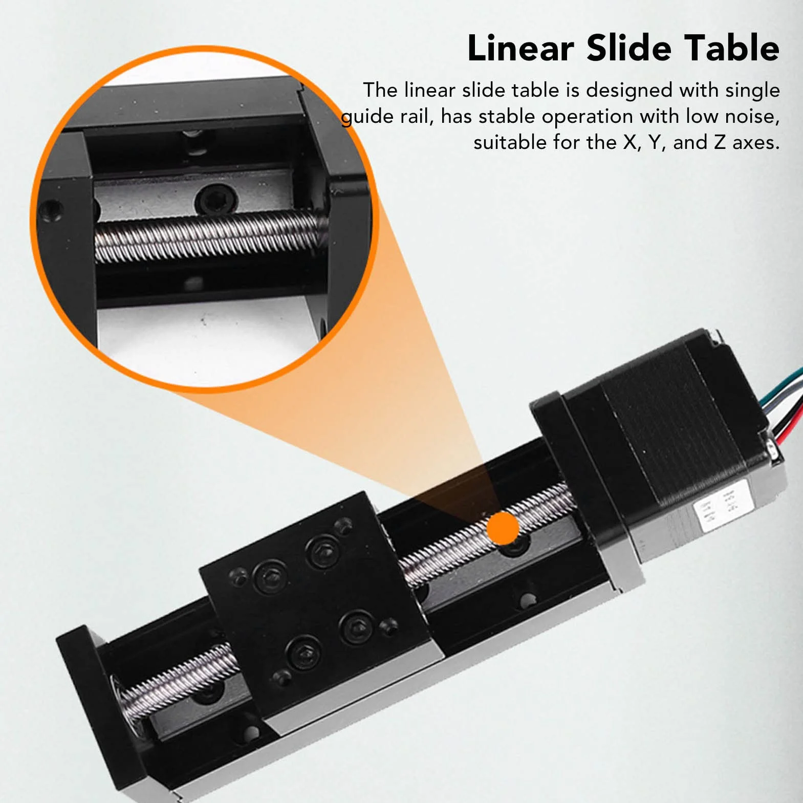 Actuador Lineal de Viaje Ejes X Y Z, Mesa Corredera 0-120mm/s Carrera 100mm para Impresora 3D CNC DIY