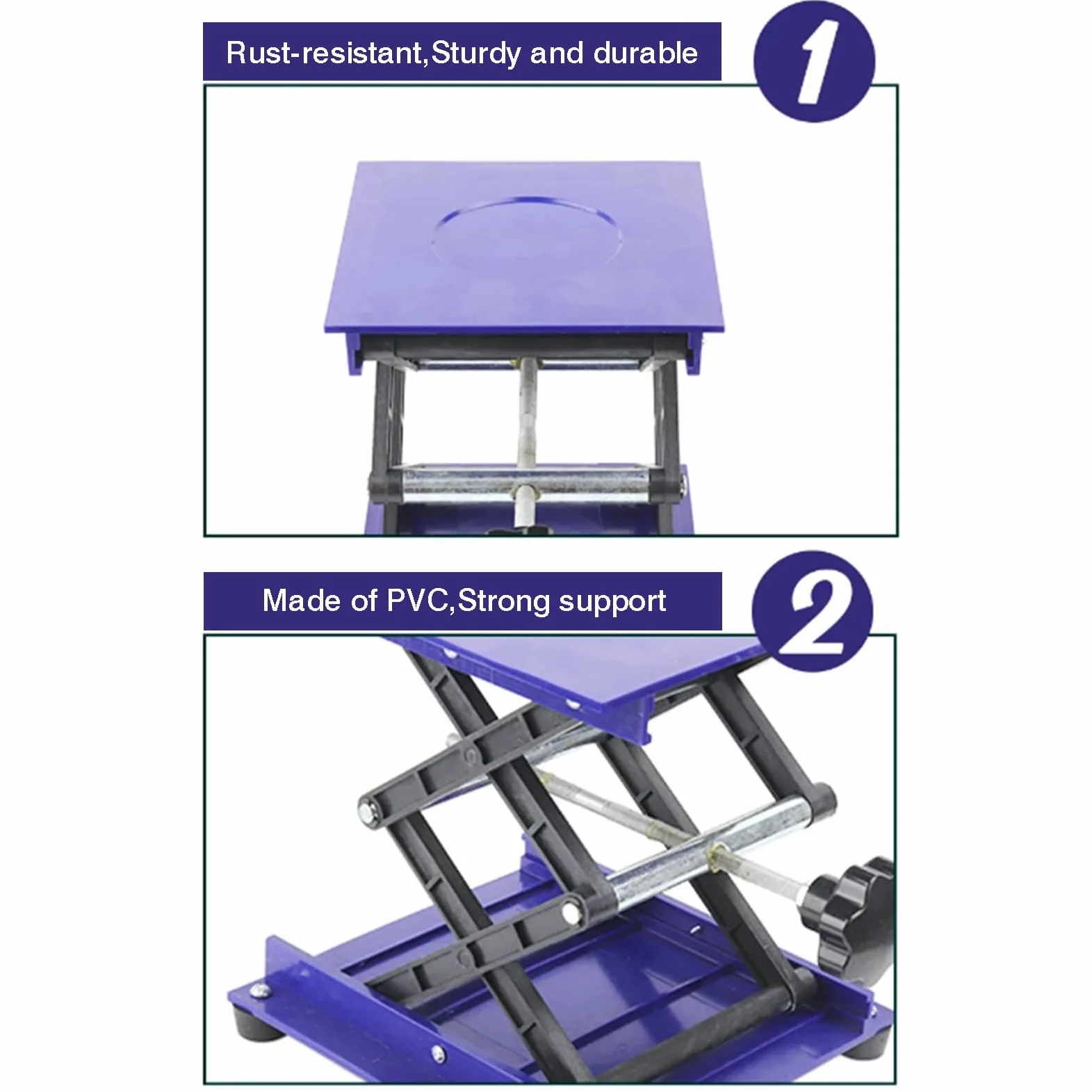 Soporte De Elevación Laboratorio Pequeño, Plataforma Nivel Control Manual | Soporte de plataforma Jack, con tapete antideslizante y mango giratorio, rango de altura 42-290 mm(150x150mm)