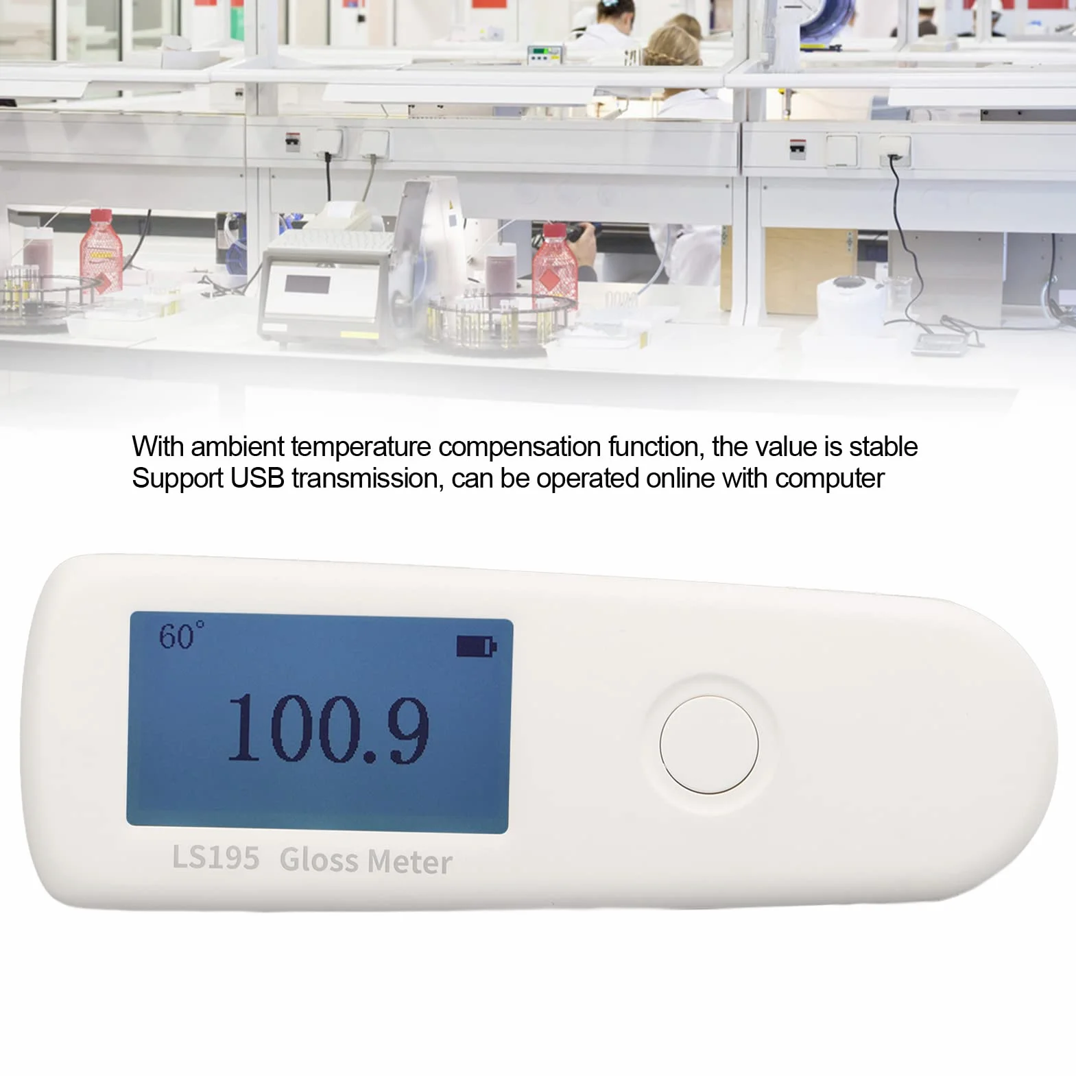 Kudoo Brillómetro, Digital Precisión Probador de Medidor de Brillo Ángulo de Prueba 60˚, Autocalibración 0-200GU Brillómetro con Batería Recargable, Función de Almacenamiento Datos, Medición Continua
