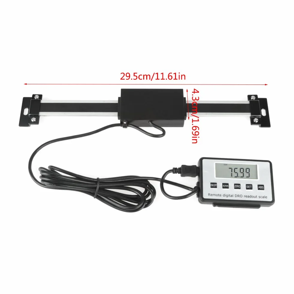 Akozon 6" Sensor de desplazamiento Digital DRO Escala de lectura LCD grande Rango de medición 0-6" Vertical para Bridgeport Mill Torno