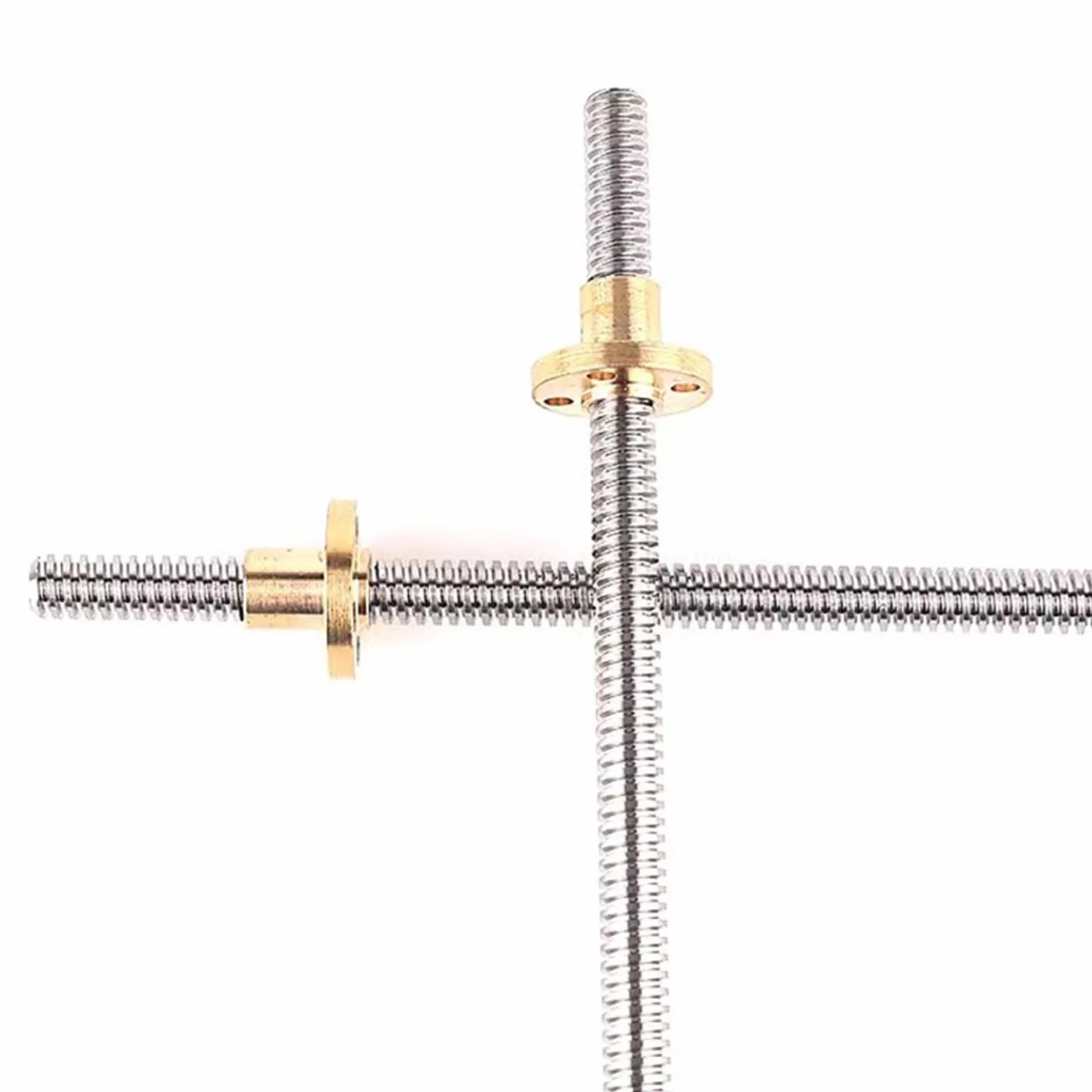 roscado juego Tornillo de rosca trapezoidal TR14x3 TR14x6, paso de 3mm, plomo de 3mm y 6mm, tornillo de avance T14 con tuerca con reborde de latón, varilla roscada completa de 14mm tornillo trapezoida
