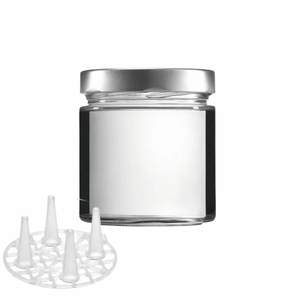 Juego de iniciación para fermentación 4 vasos 410 ml con tapa Blueseal, rejilla y apisonador de madera